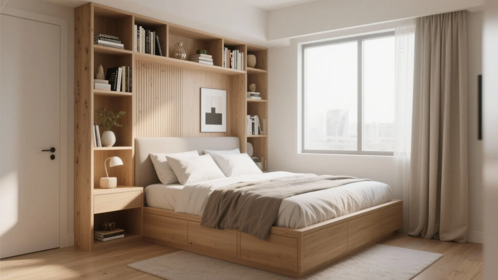 2. Built-in storage walls