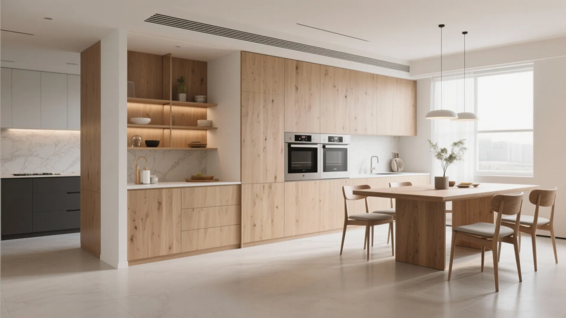 Built-in Storage Half Wall