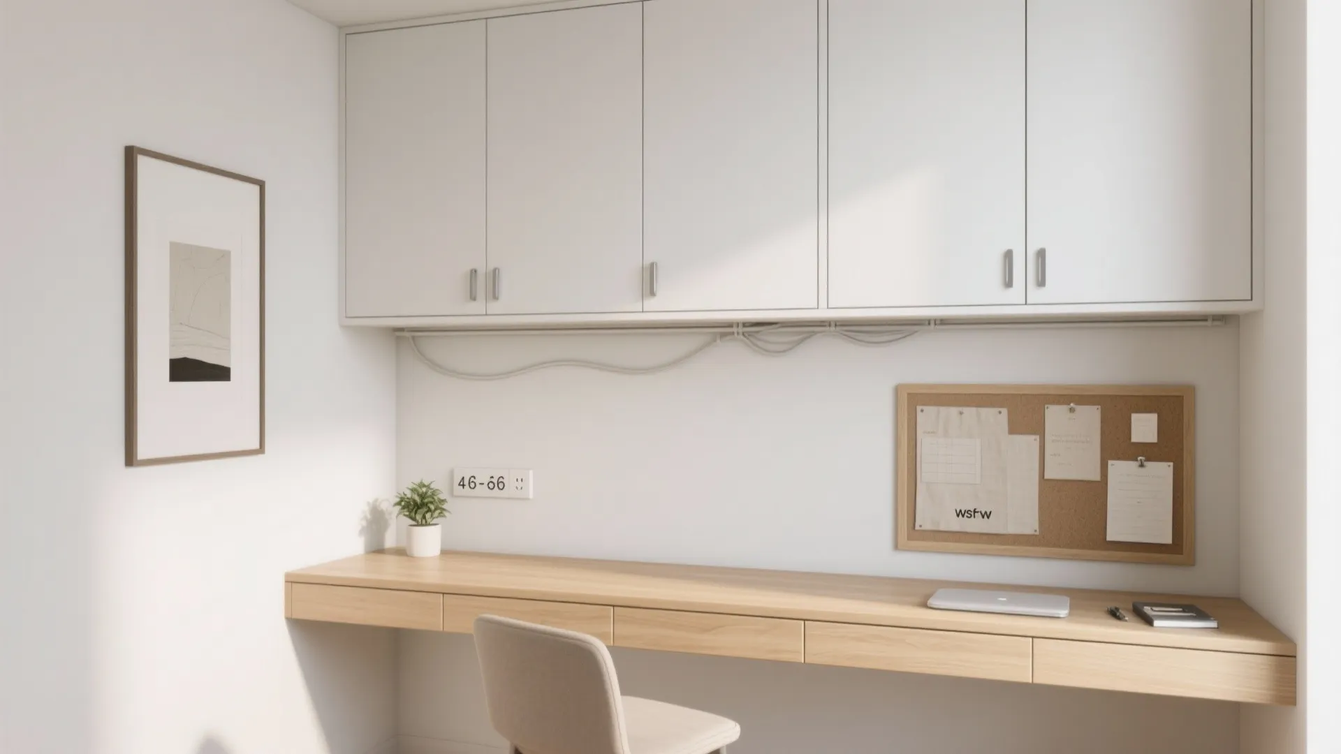 Minimalist built-in study wall