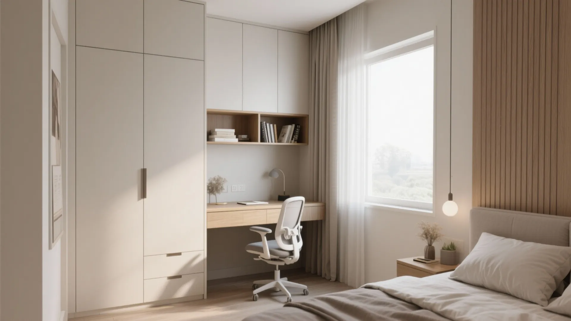 2. Built-In Almirah with Study Niche