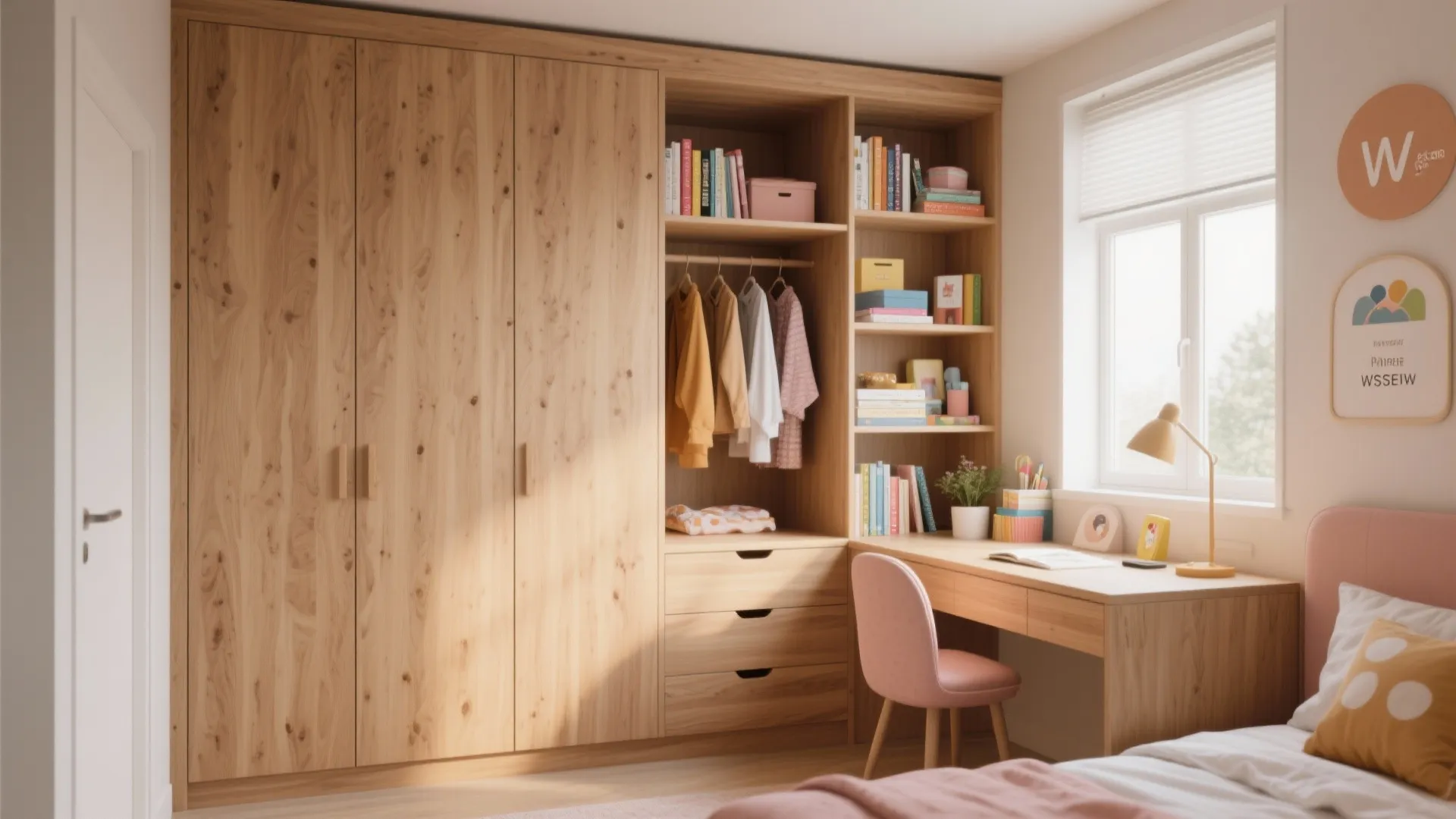 Built-in wardrobes with study nook