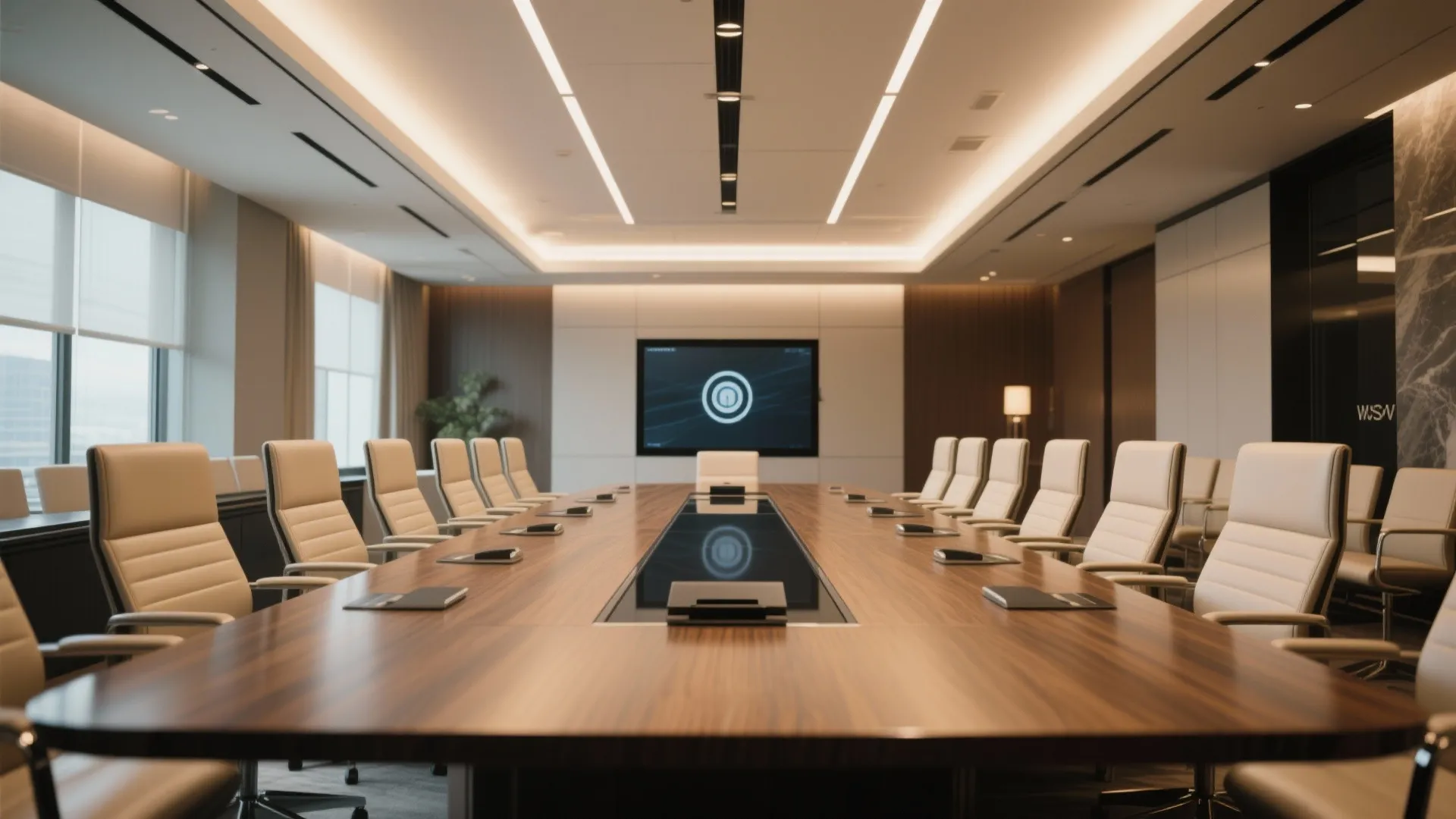 5. Conference Table Built-In Display