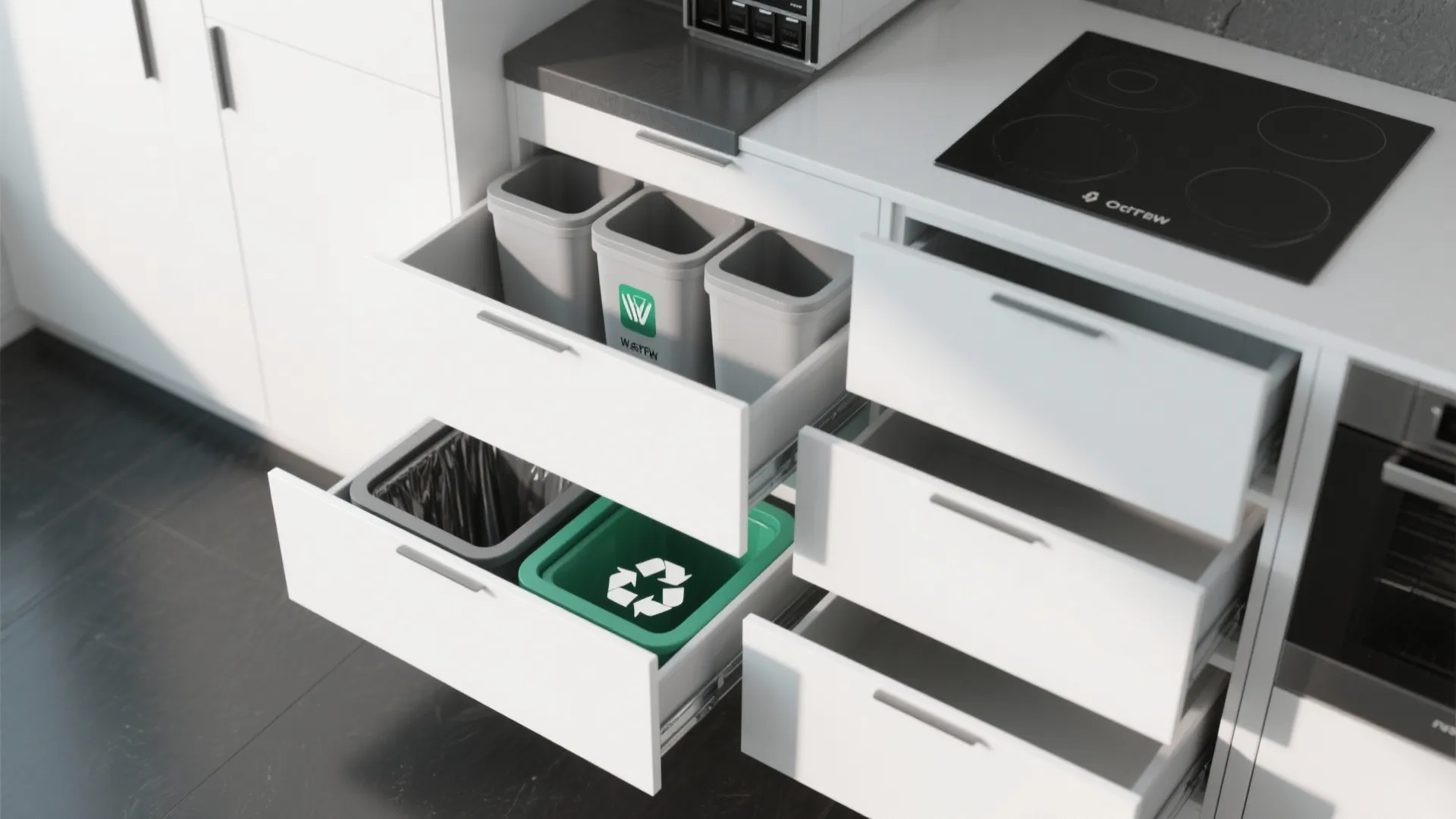 6. Built-in Trash and Recycling