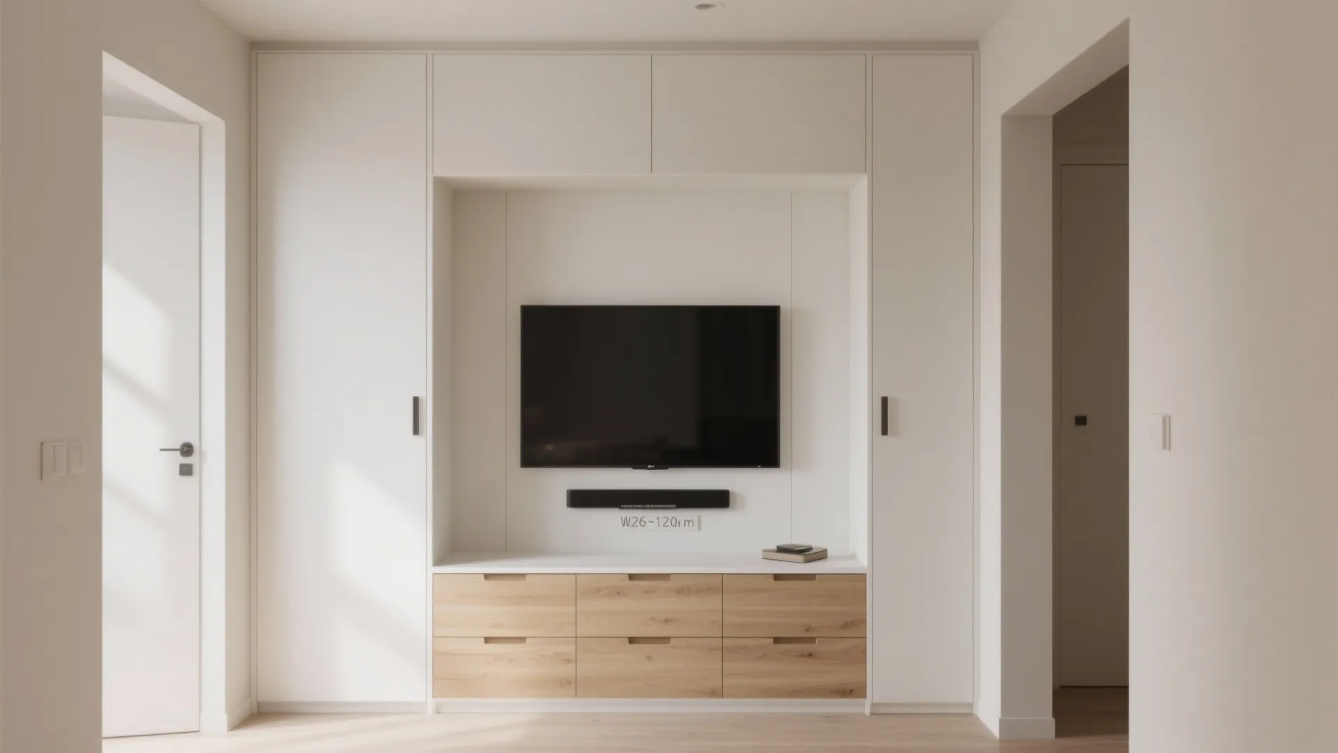 Built-In TV Niche with Hidden Storage