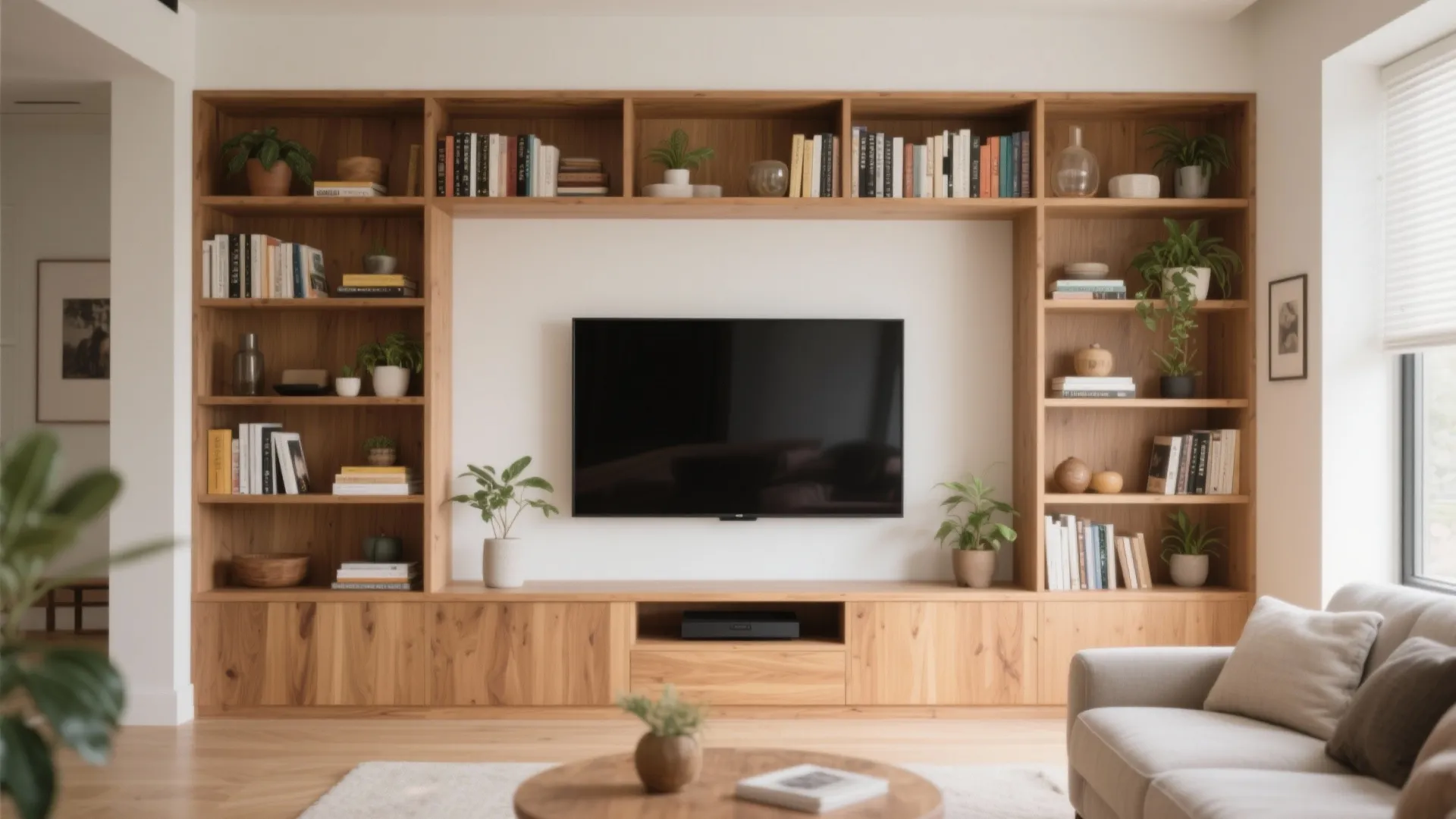 Tip 2: Built-in Shelving Around the TV