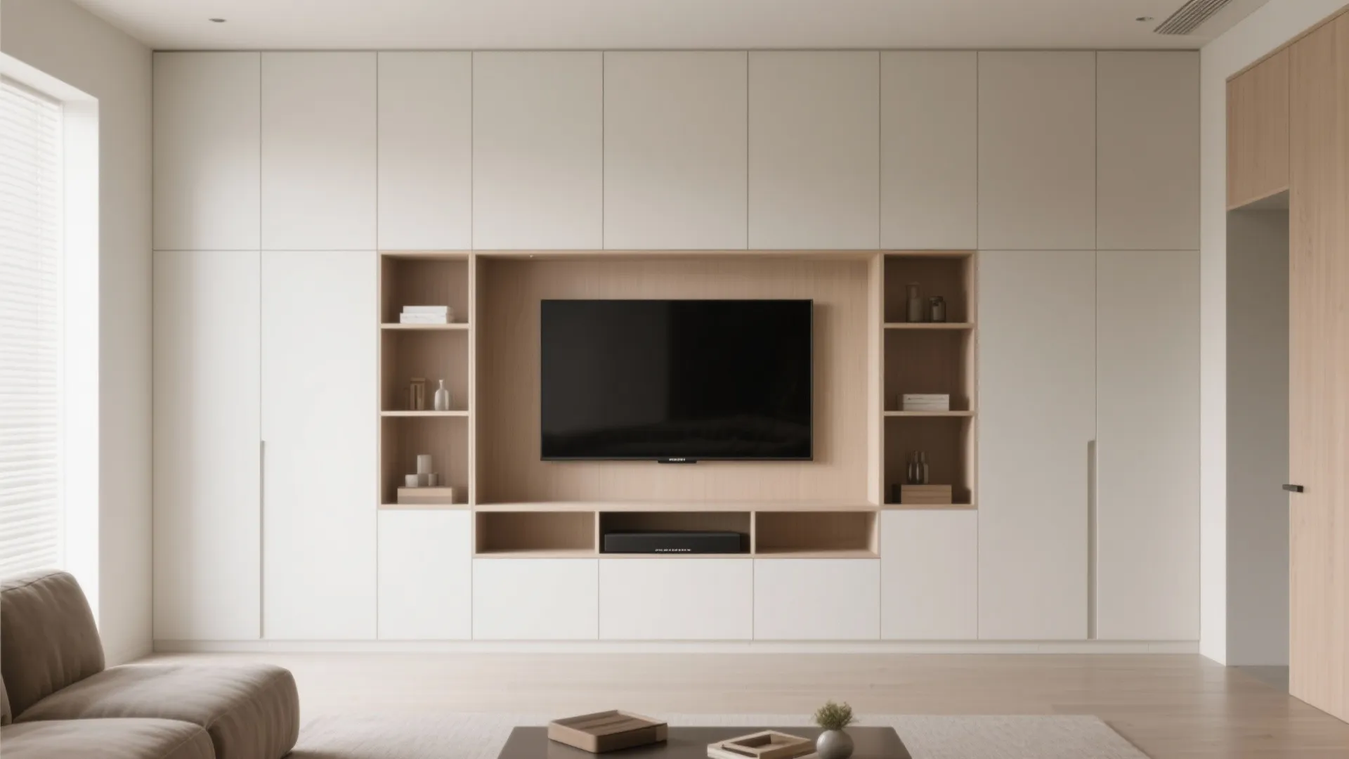 Built-in storage around TV units