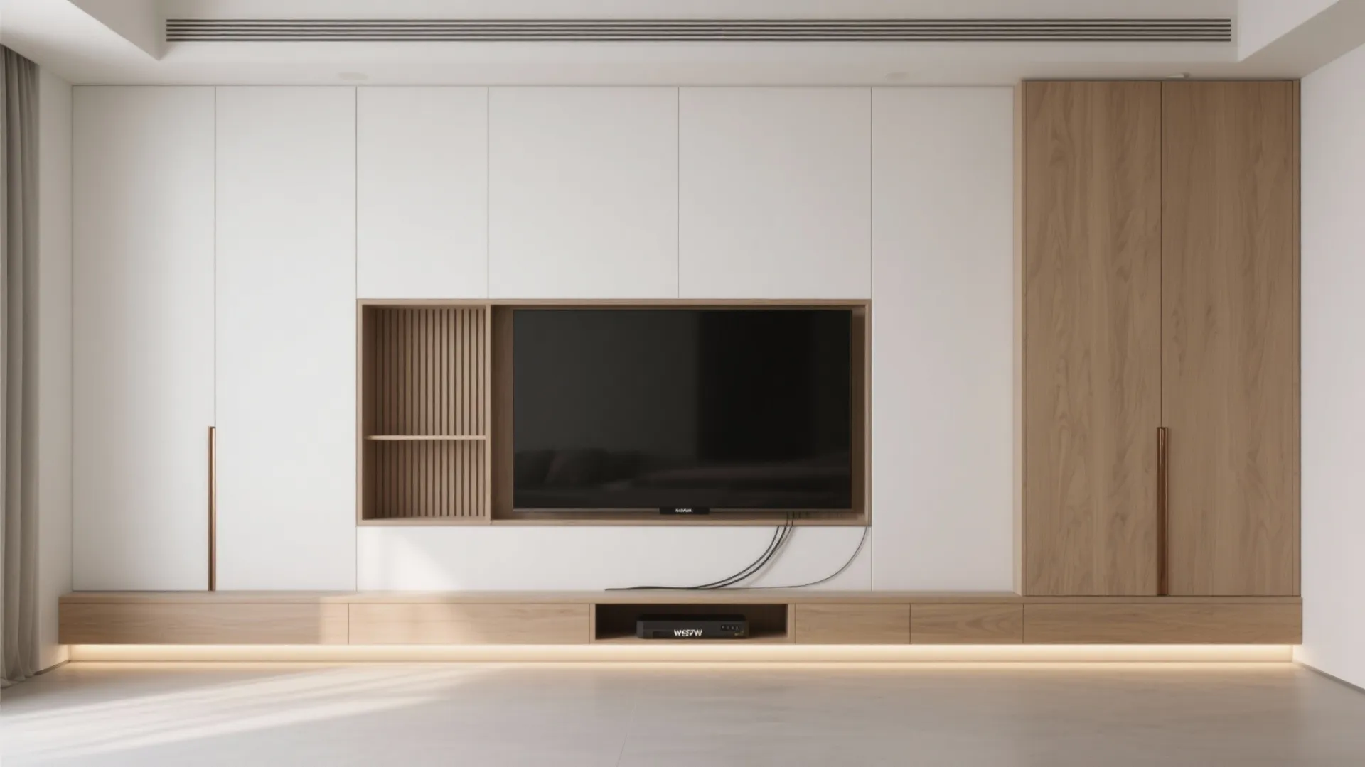 Minimalist TV Wall With Built‑In Storage
