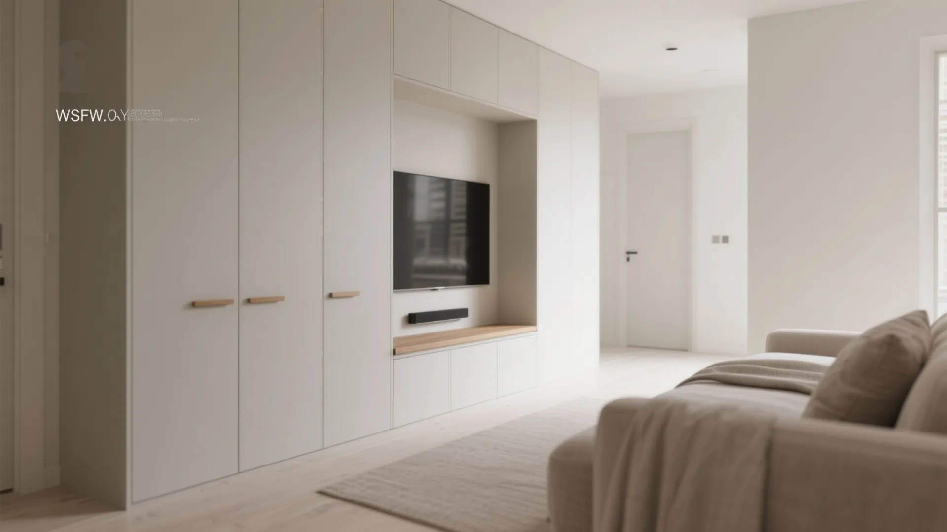 Minimalist Built-In Storage Wall