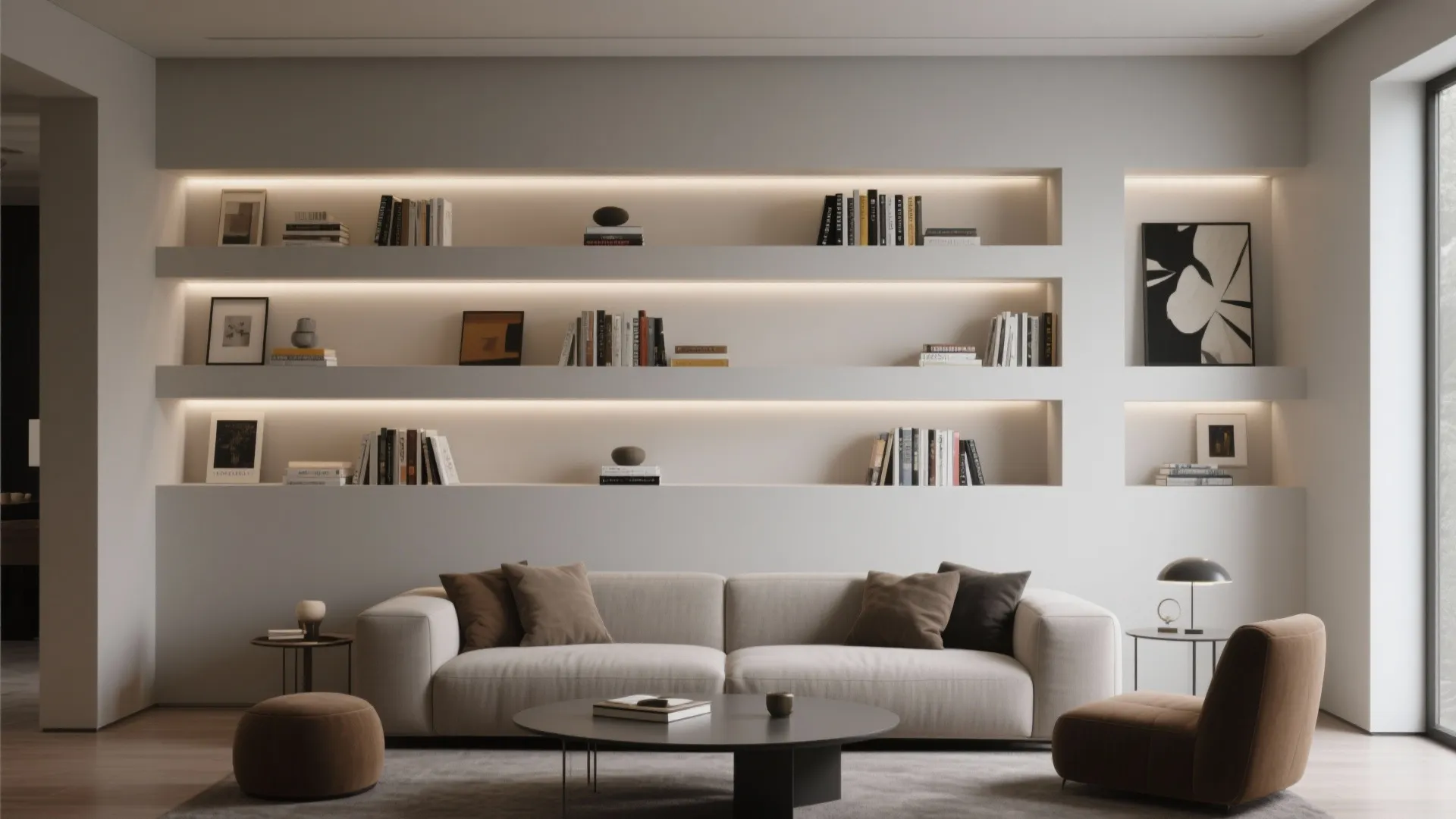 6. Built-in Recessed Shelving