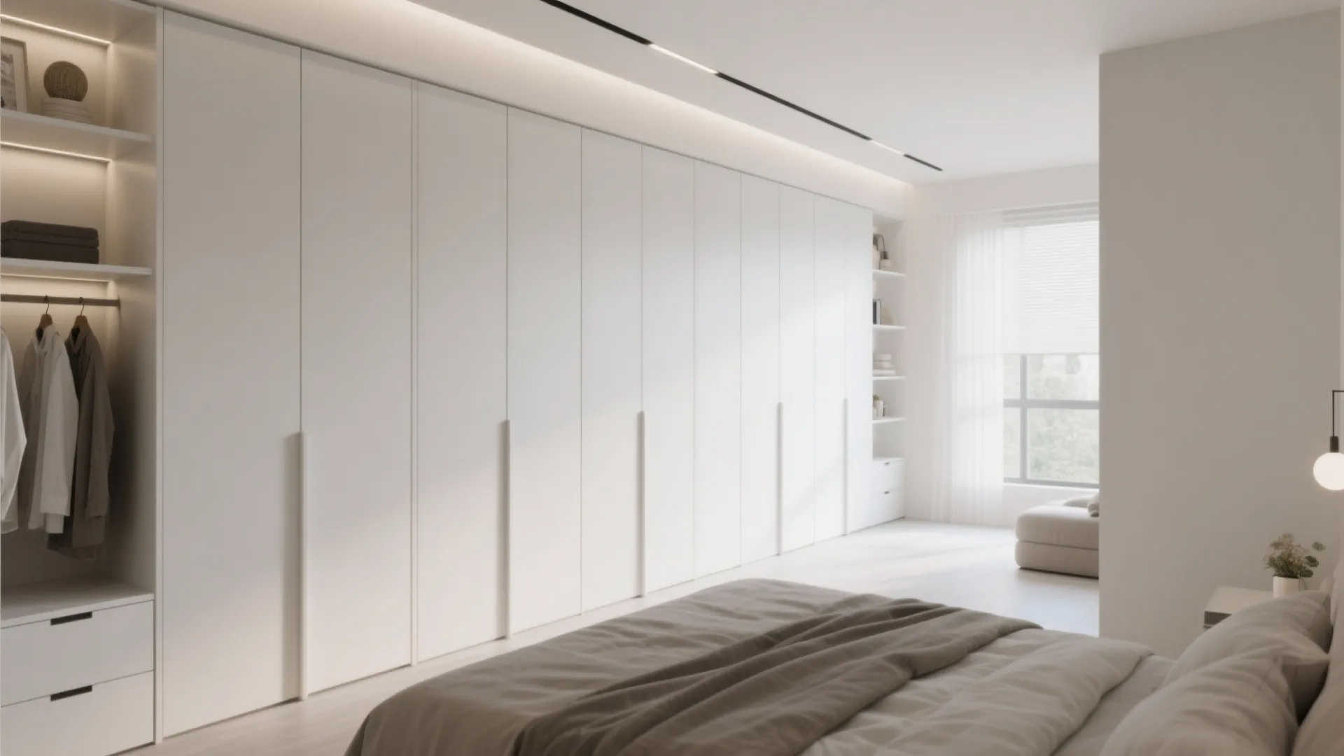 3. Built-in Storage Along One Wall