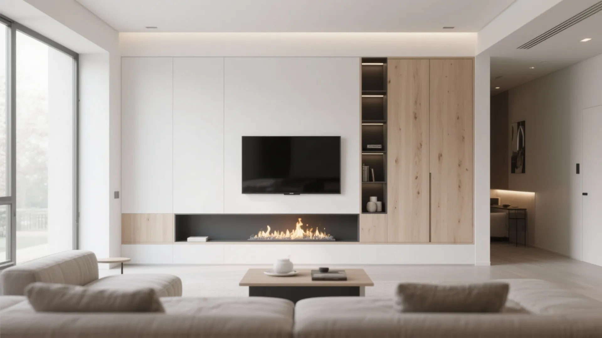1. Minimalist Built-In Wall Unit