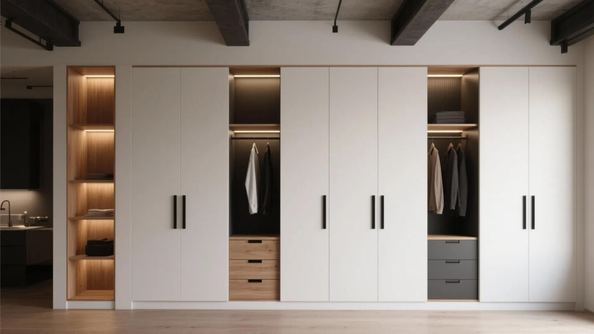 4. Built-In Wardrobe and Shelving — Make It Part of the Structure