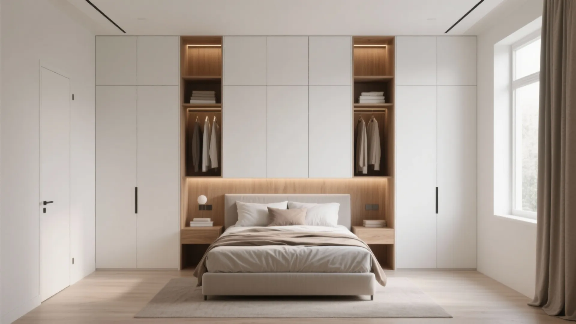 2. Built-in Wardrobes Around the Bed