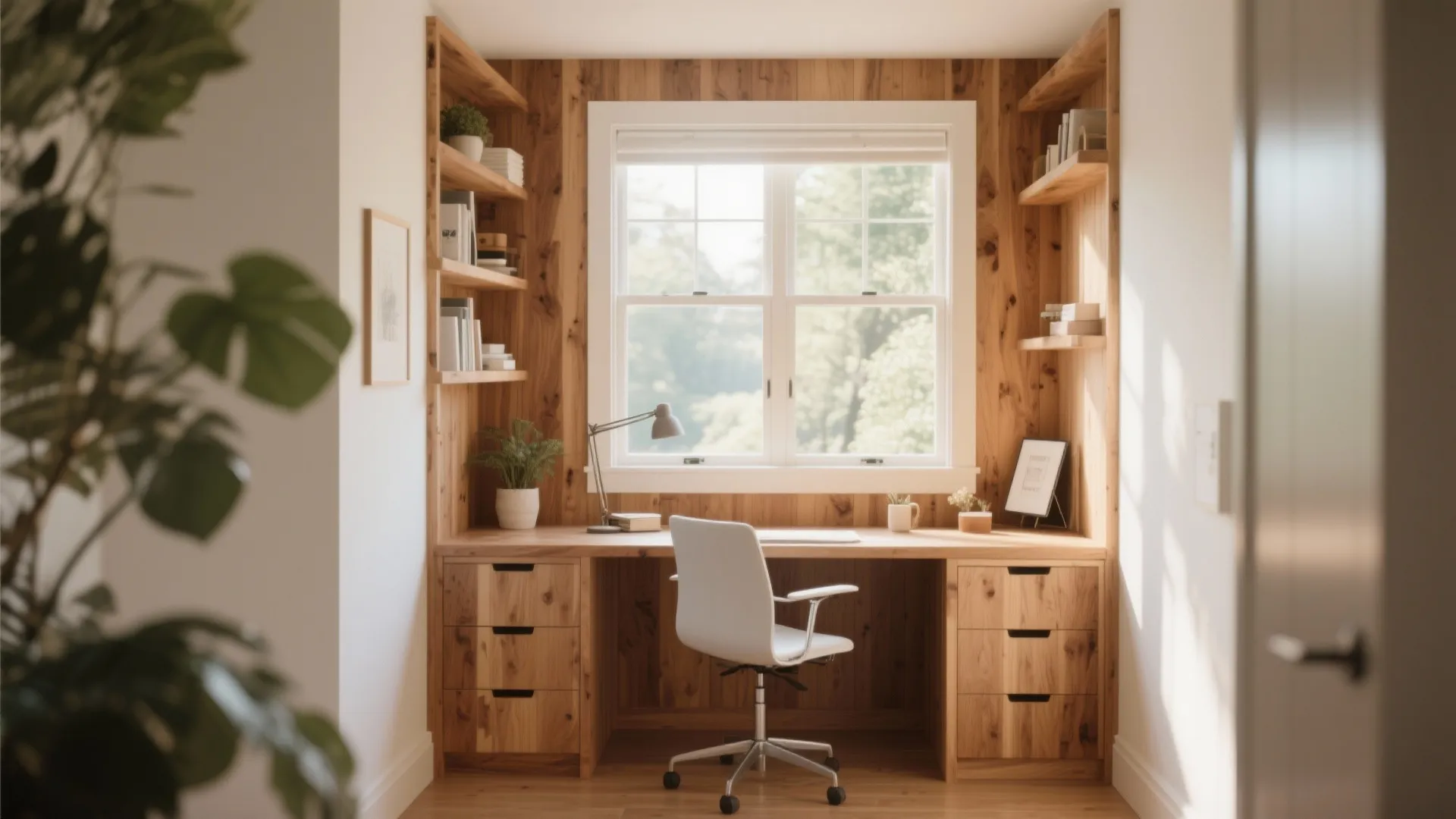 5. Built-In Desk Under the Window