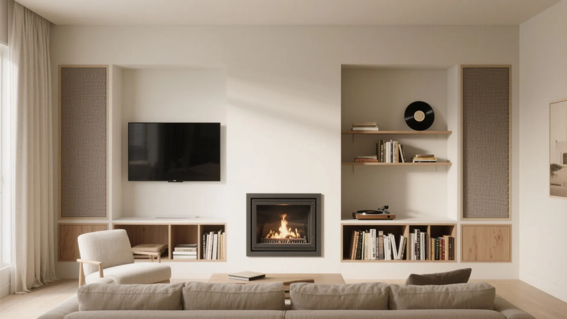 4) Dual Focal Balance: Built-ins Flanking the Hearth