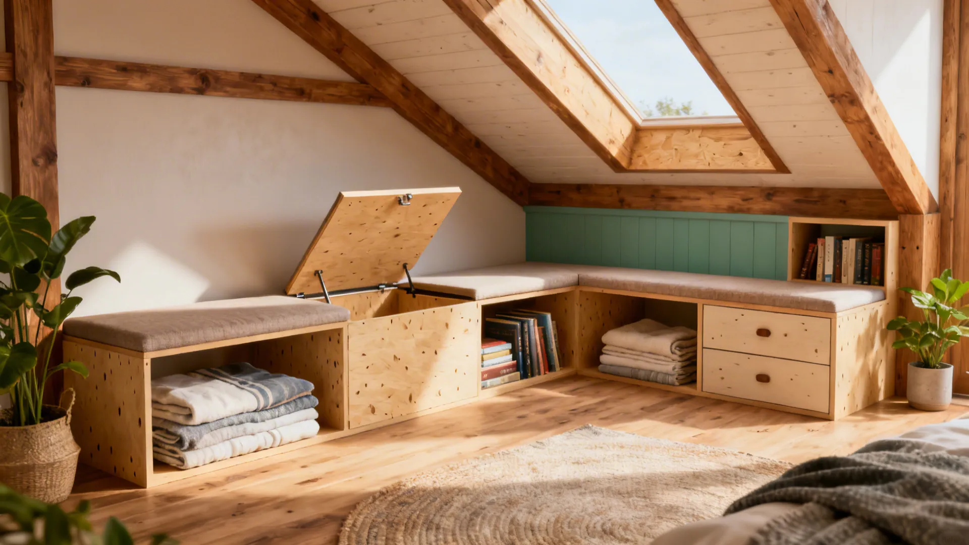 2. Built-in storage under the slopes