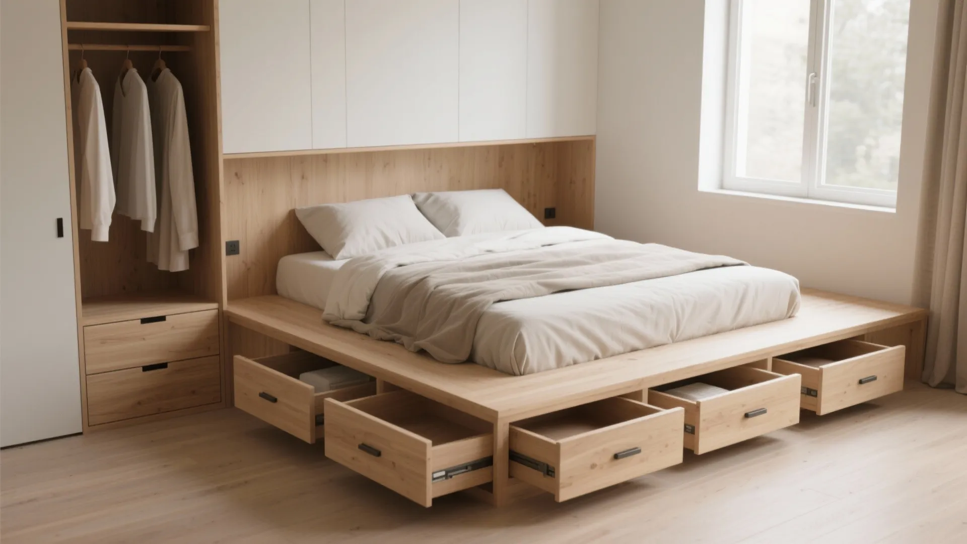 1. Built-in Bed with Smart Storage