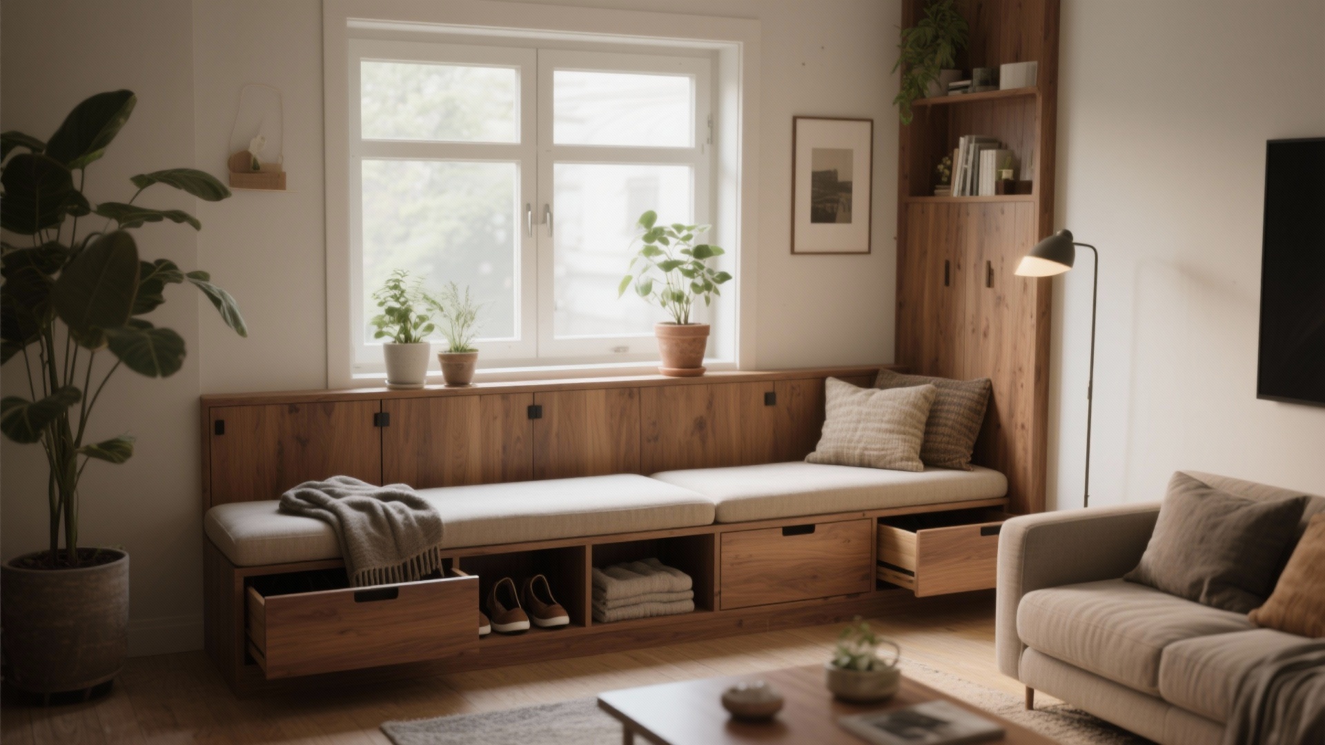 Photo inspiration: Budgeting For Living Room Storage Solutions Reference: Cluttered Small Living Room 5 Storage Ideas That Help