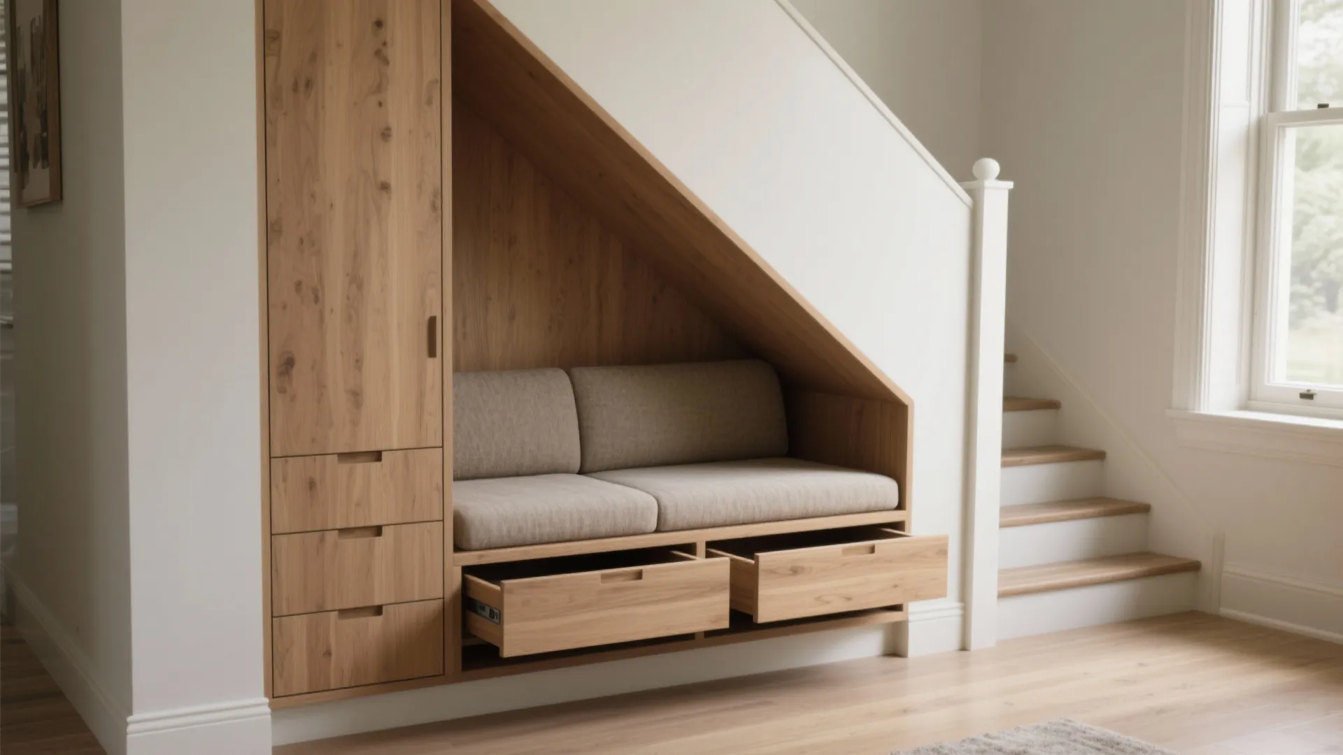 Built‑in storage bench