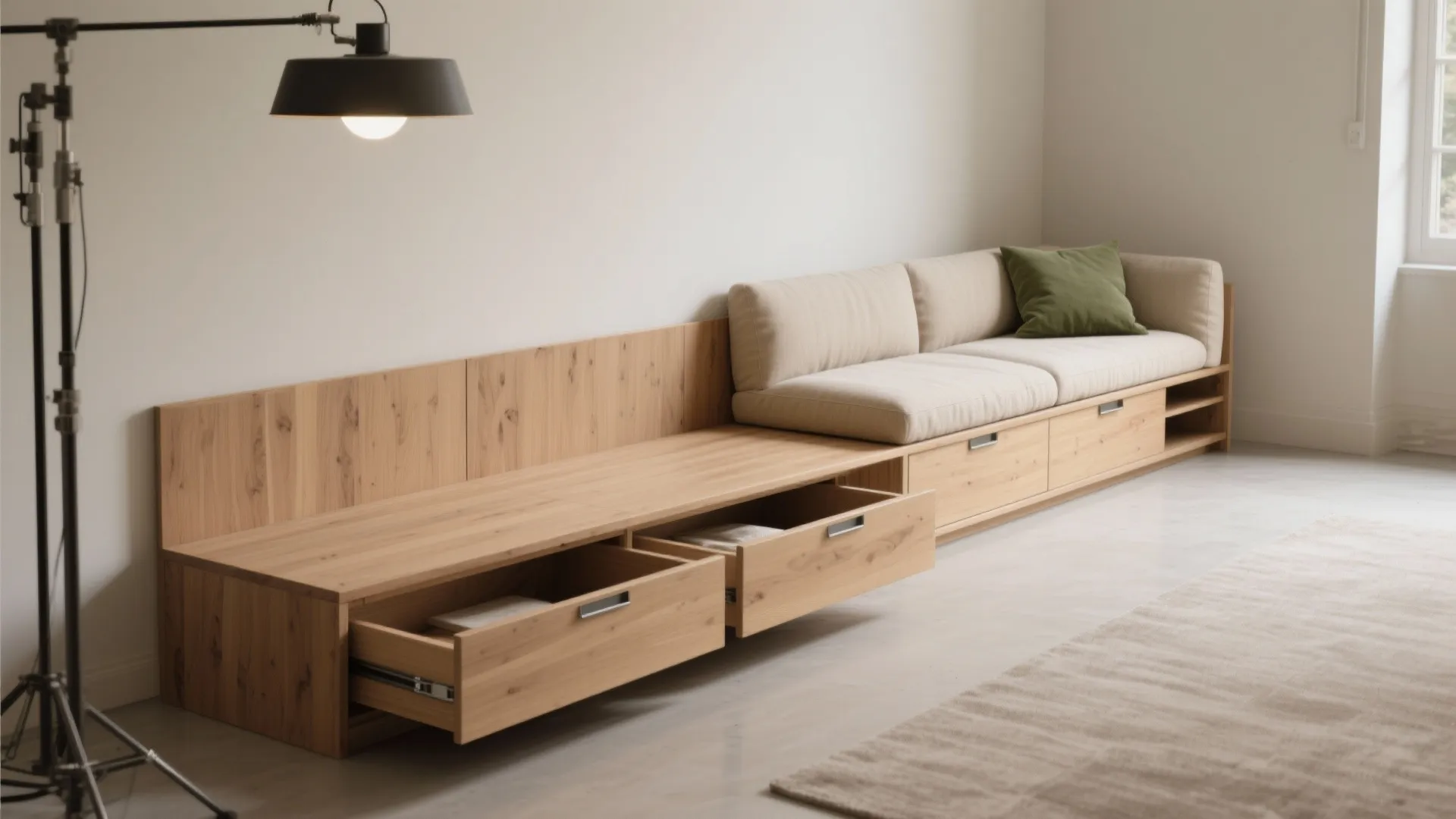 2. Built-in Bench + Sectional Hybrid