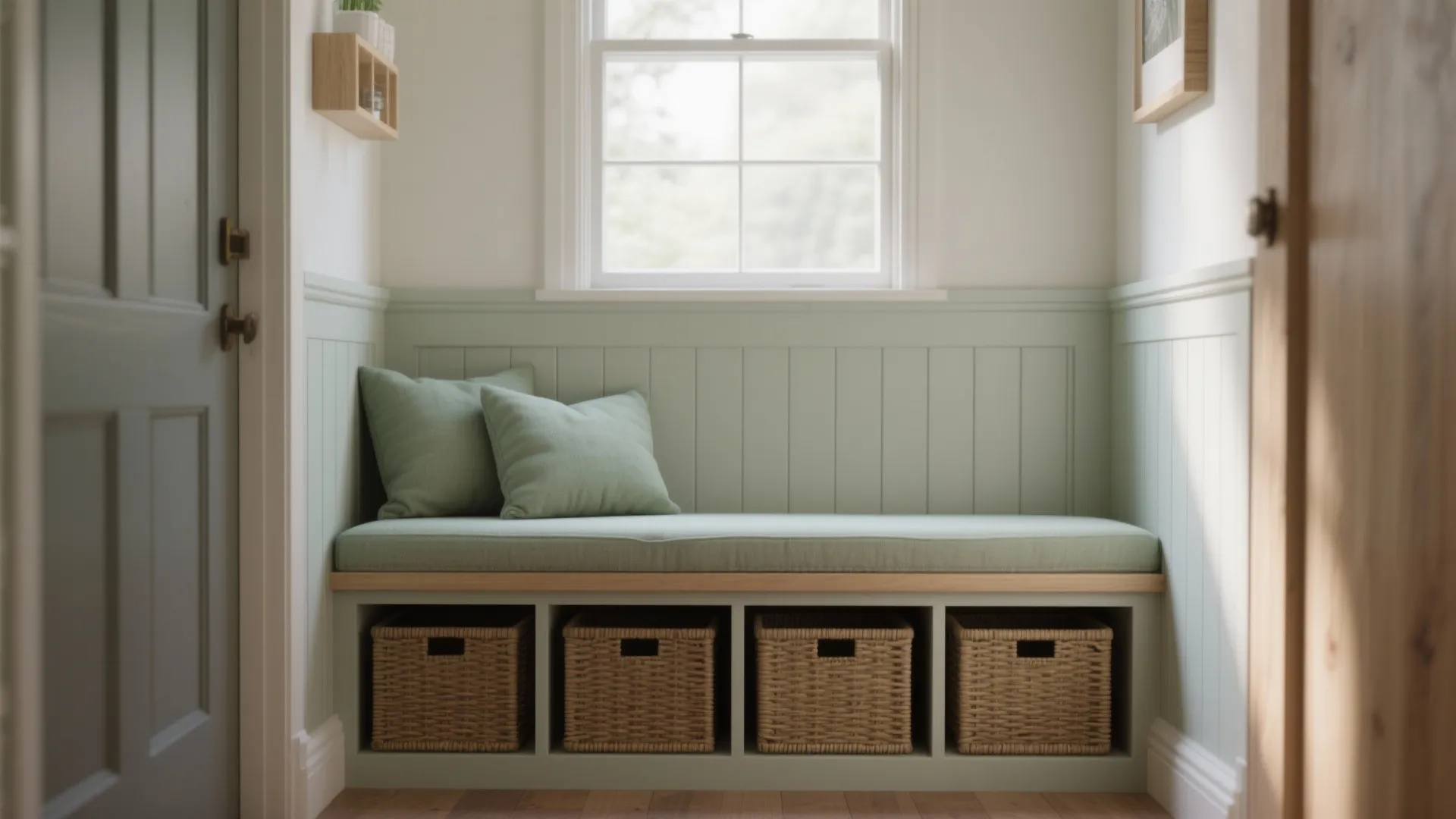 2. Built-in Bench with Hidden Cubby