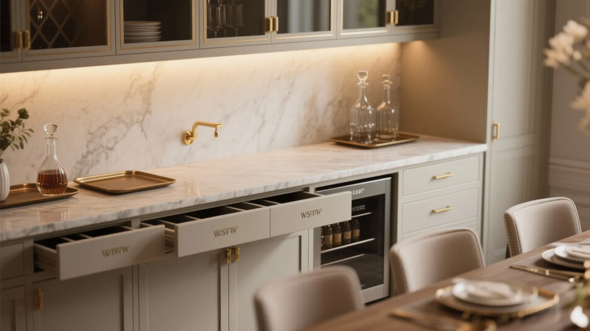 3. Built-In Buffet and Bar