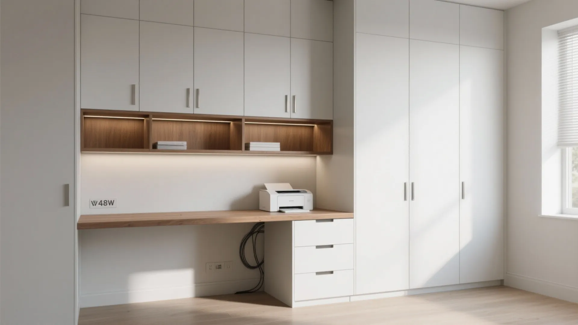 Built-In Wall Units That Wrap the Desk