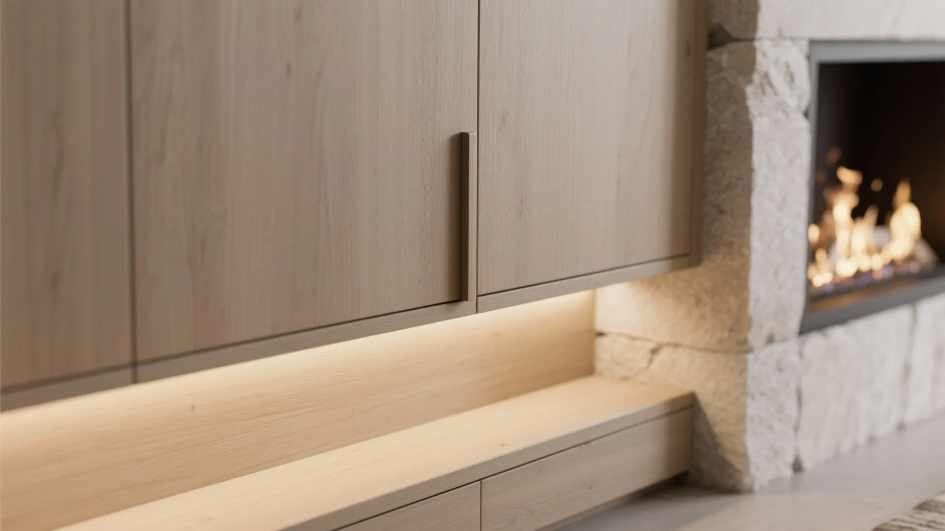 Minimalist Built-ins Around the Fireplace