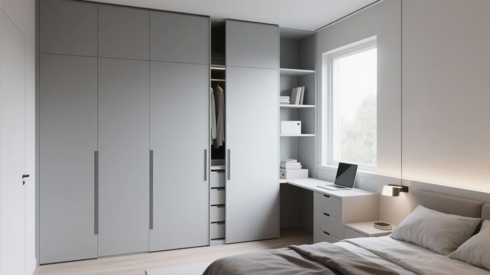 3. Built-In Storage in Light Grey for Seamless Flow