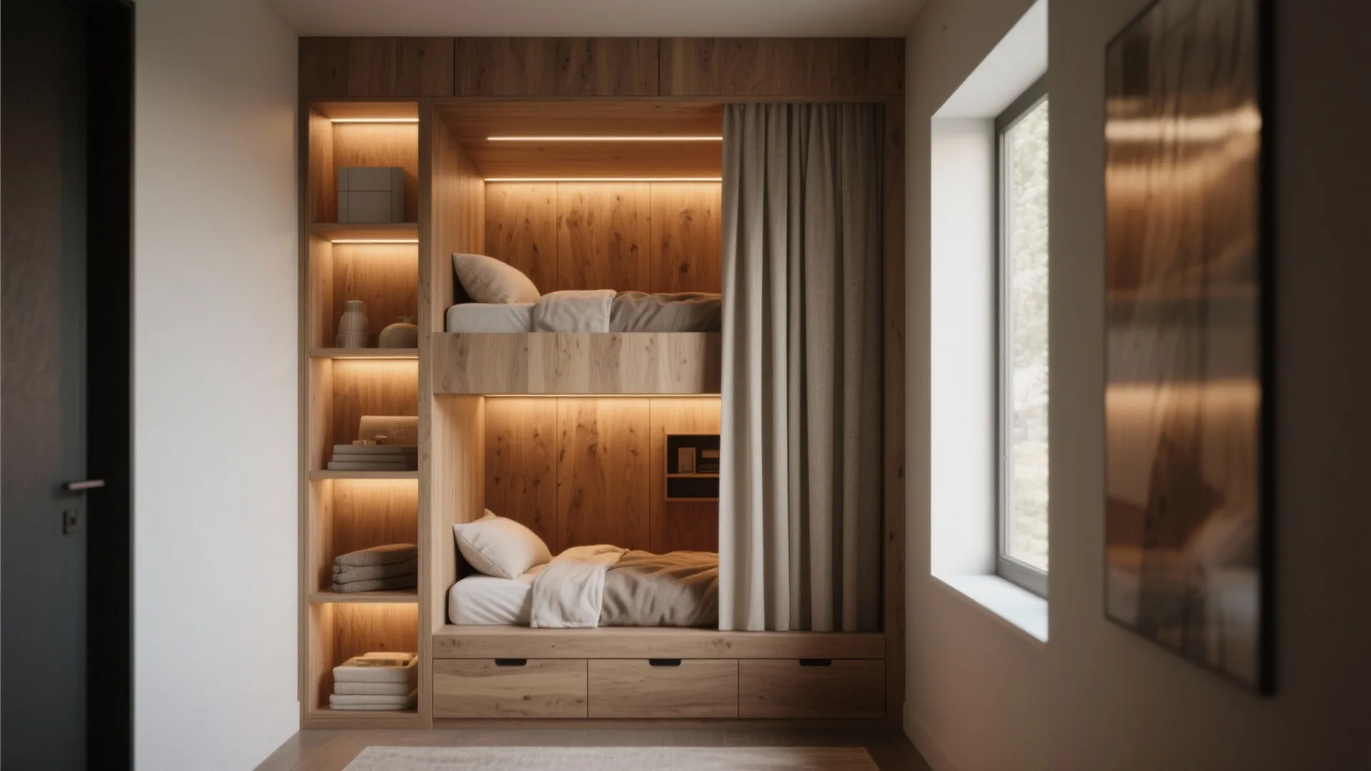5. Built-In Nook Bunk with Custom Finishes