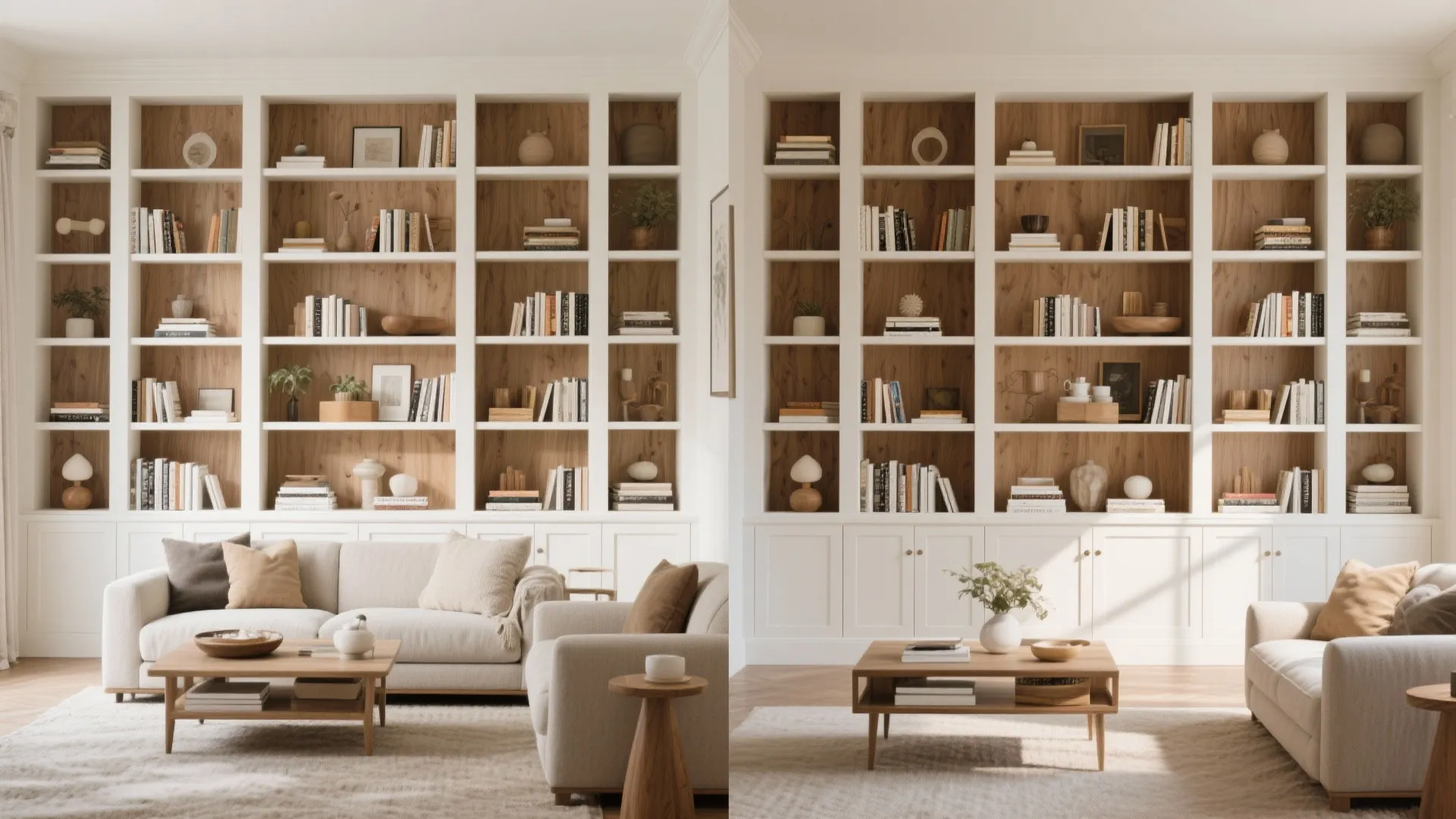 Built-in shelving for vertical storage