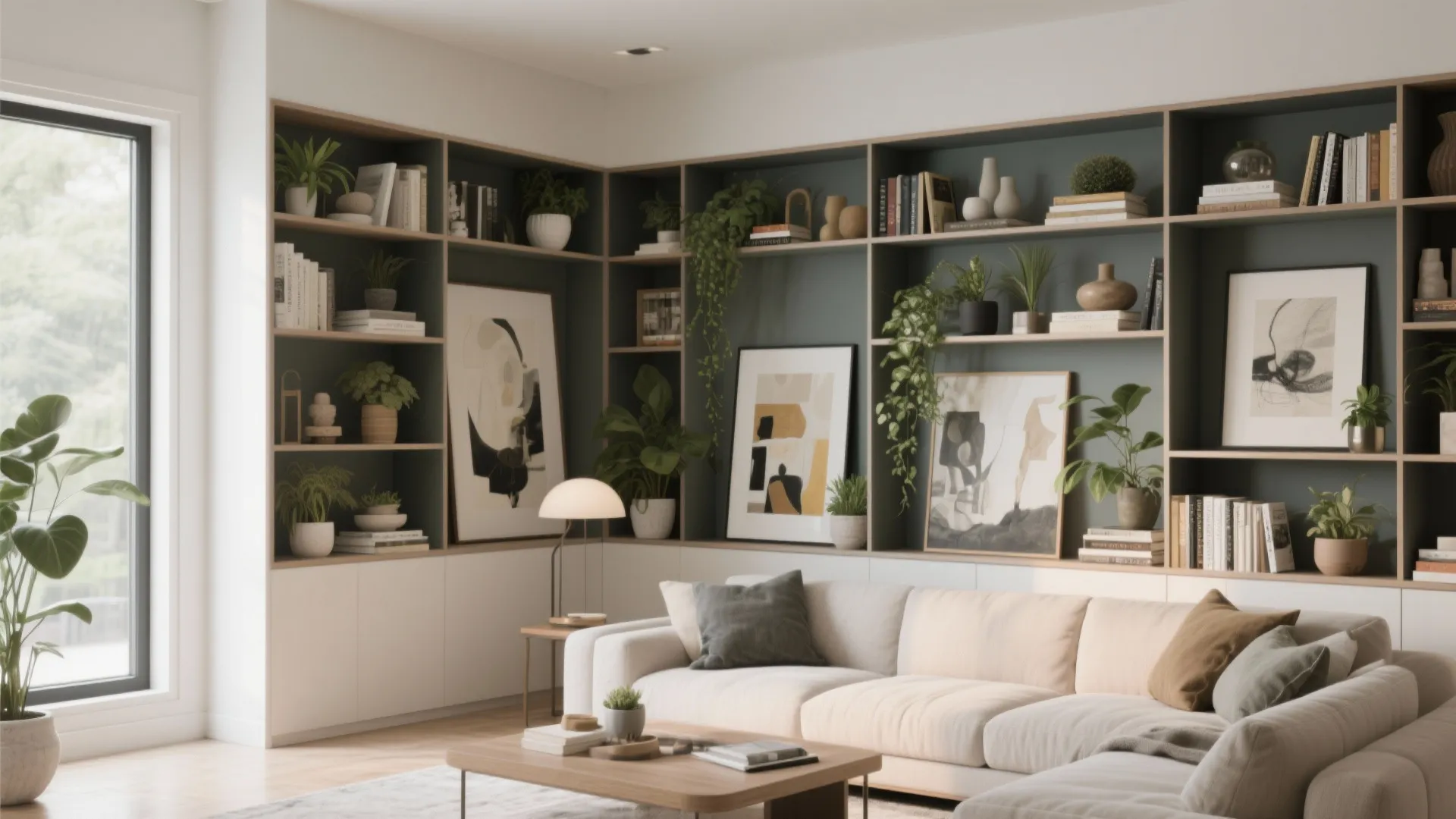 2. Built-In Shelving Display