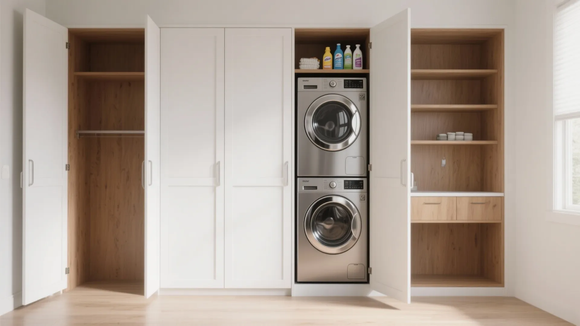 1. Built-in cabinet stack: disguise the machines