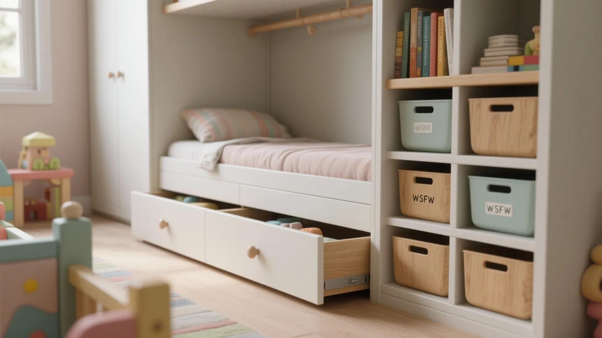 3. Built-in storage that doubles as furniture