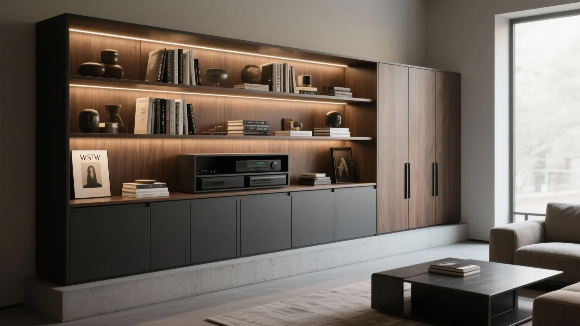 3. Built-in storage that doubles as display