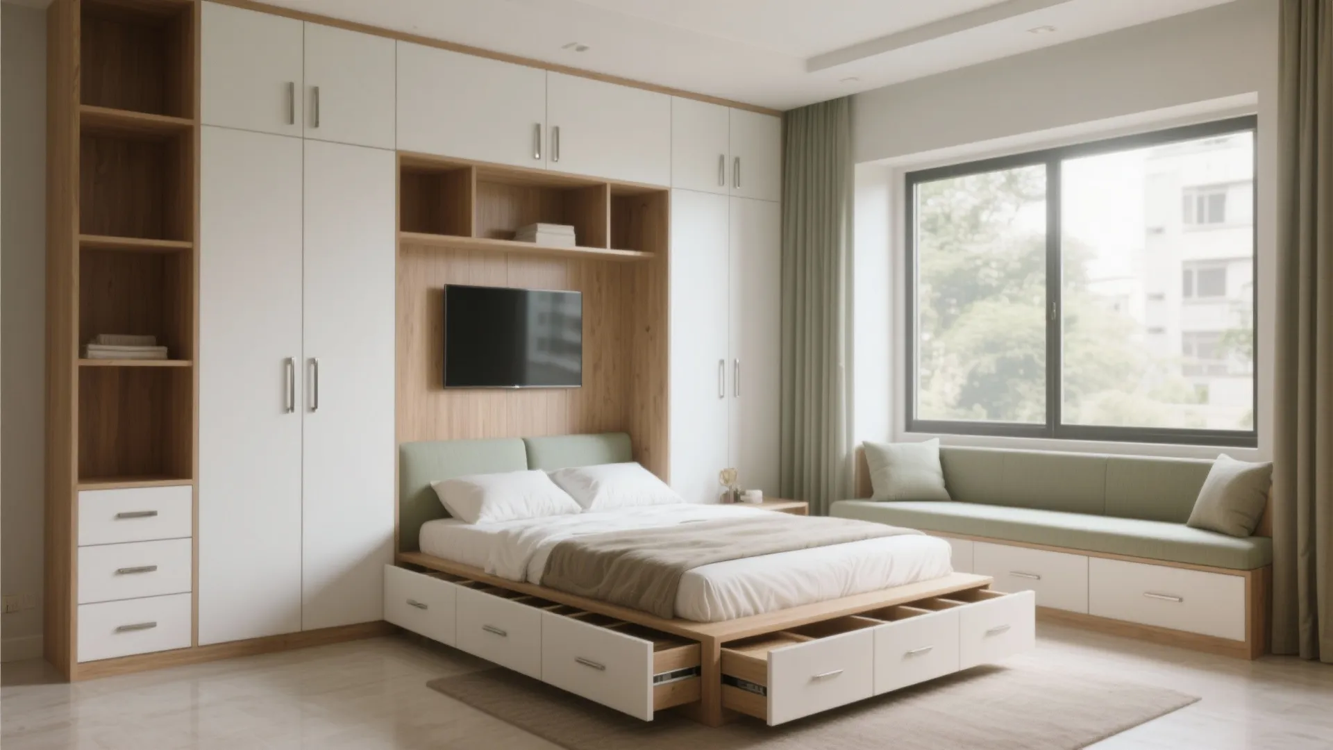 Built-in storage that doubles as furniture
