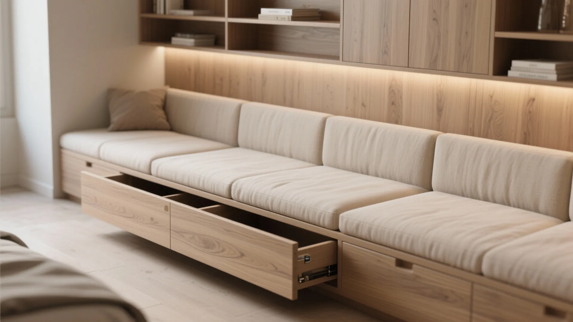2. Built-in storage that doubles as furniture