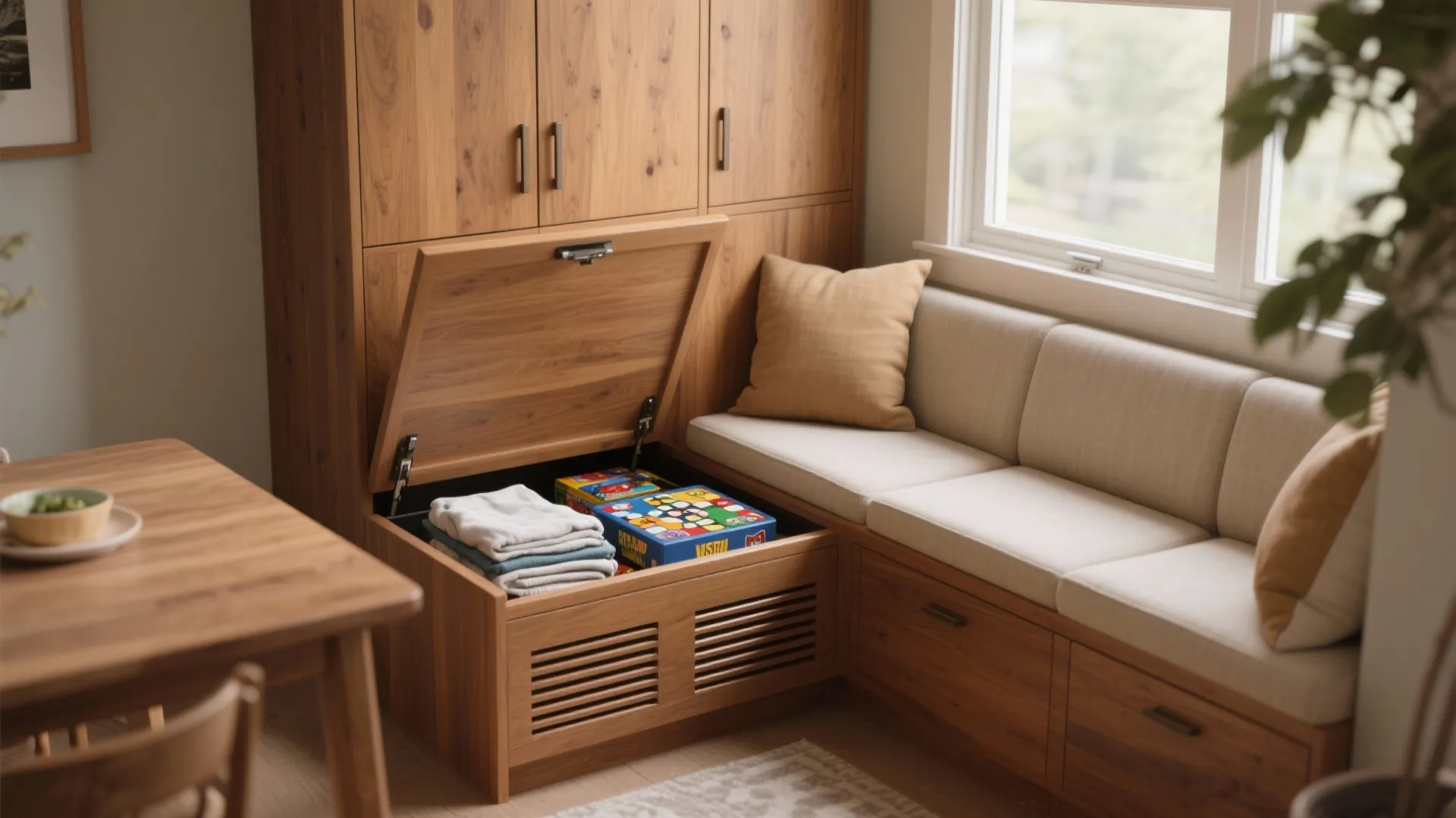 1. Built-in Bench with Storage