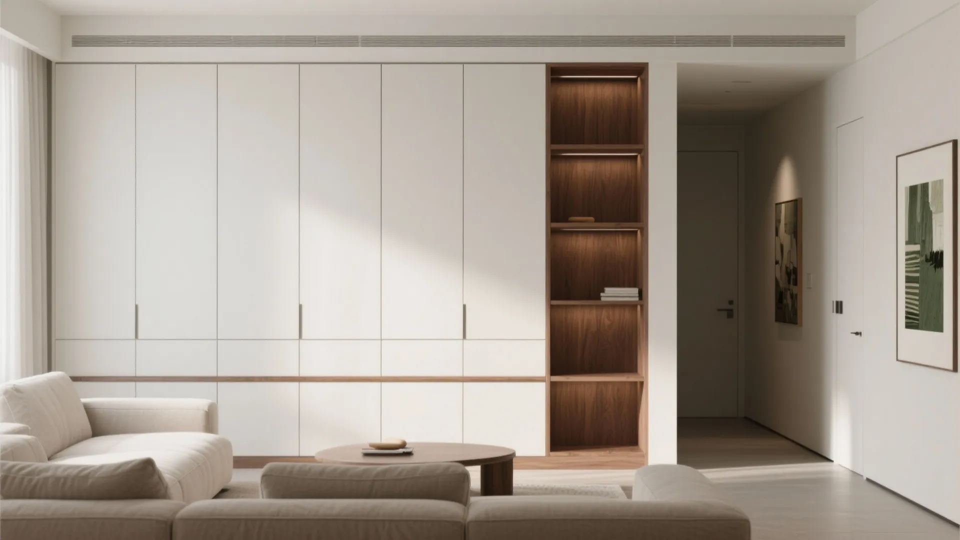 Minimalist built-ins that hide clutter