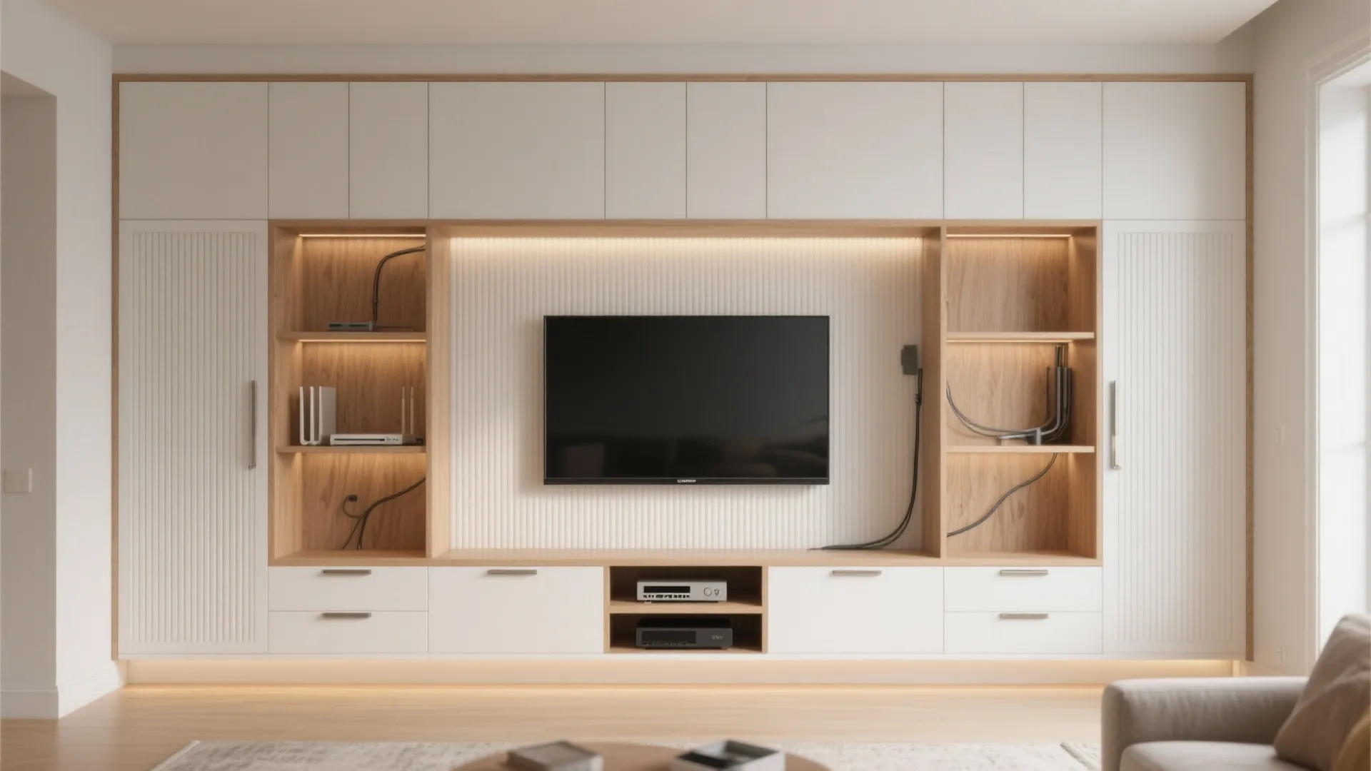 Built-in Wall With Concealed Storage