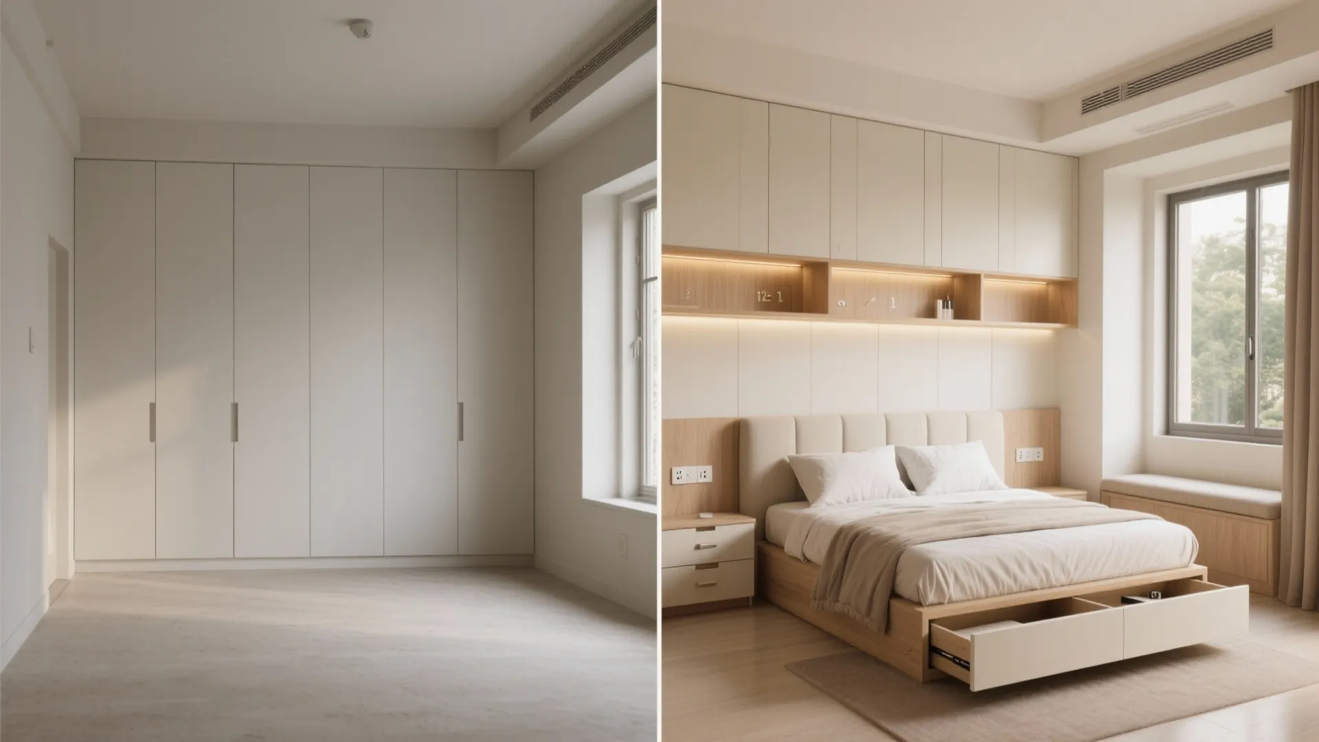 Built-in Storage: Headboard Walls, Bay Windows, and Platforms