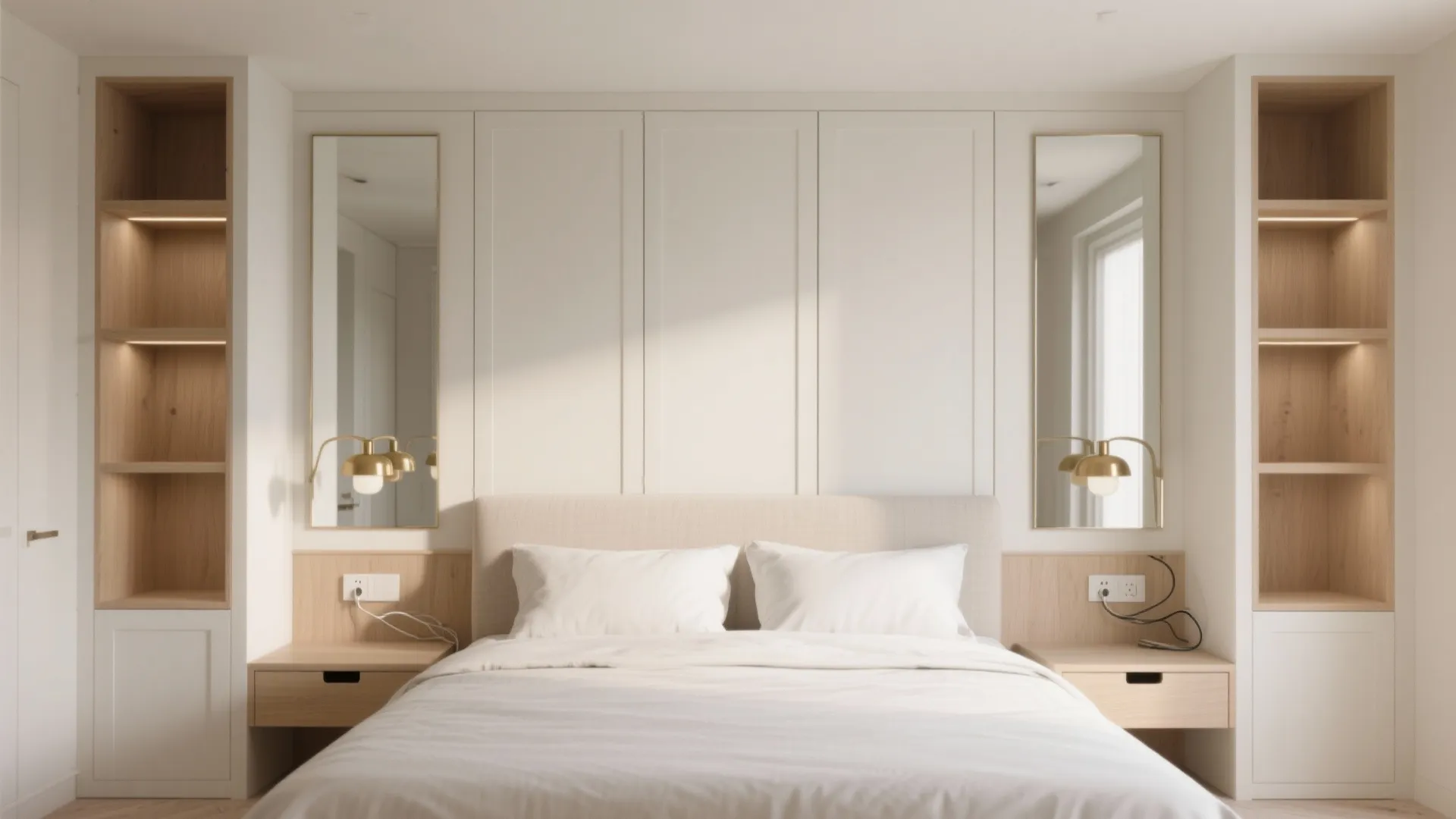 Tailored Built-Ins Around the Bed Wall