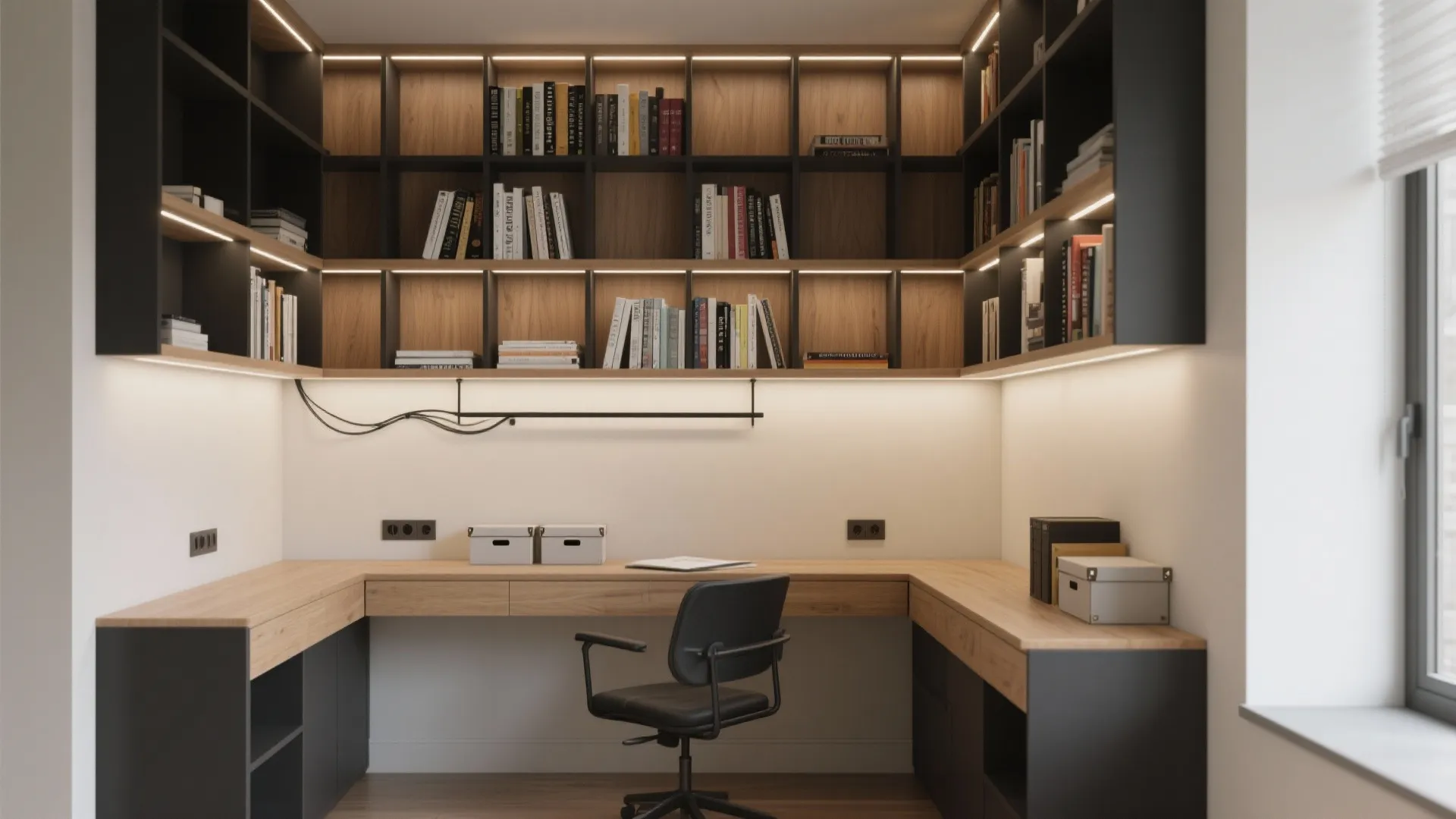 Built-in Shelving That Works Like a Library