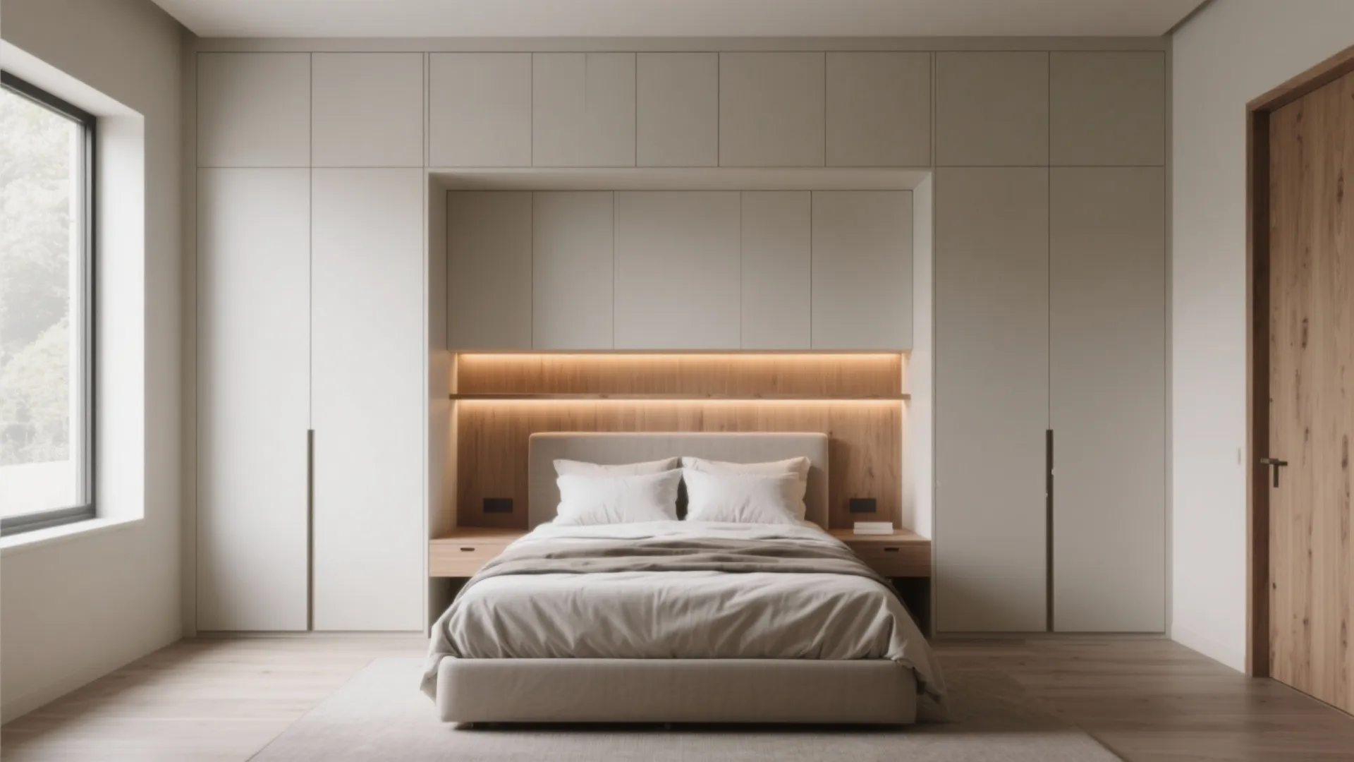 Built-Ins Around the Bed: Bridge Cabinets, Niches, and Sliding Doors