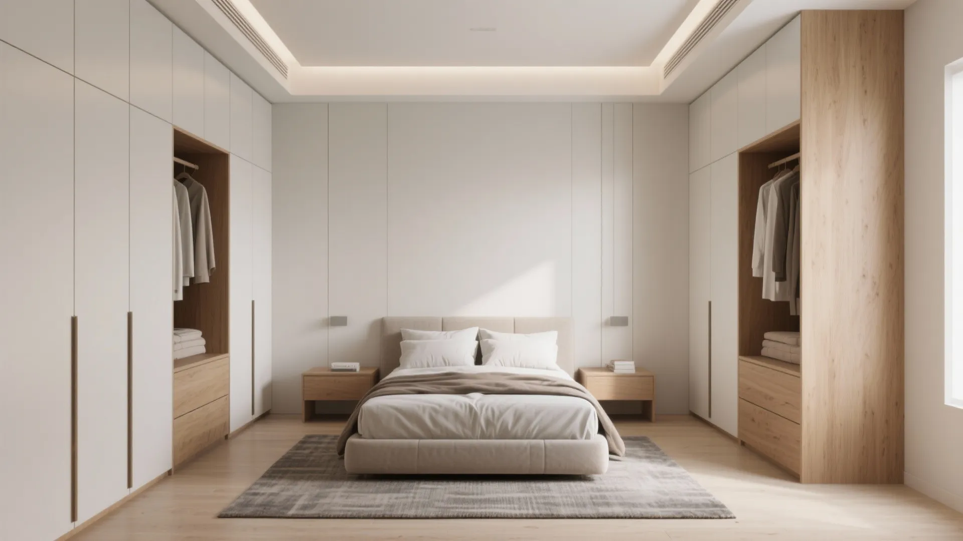 5. Symmetric built-ins and a central rug anchor