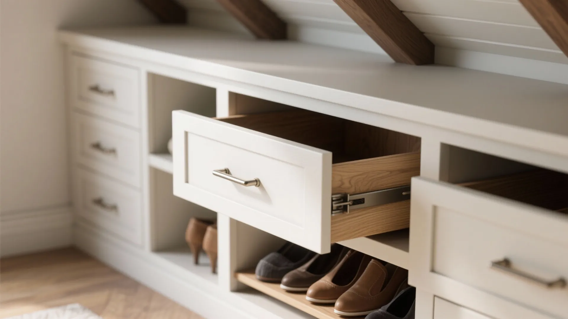 2. Use built-in storage that hugs the eaves