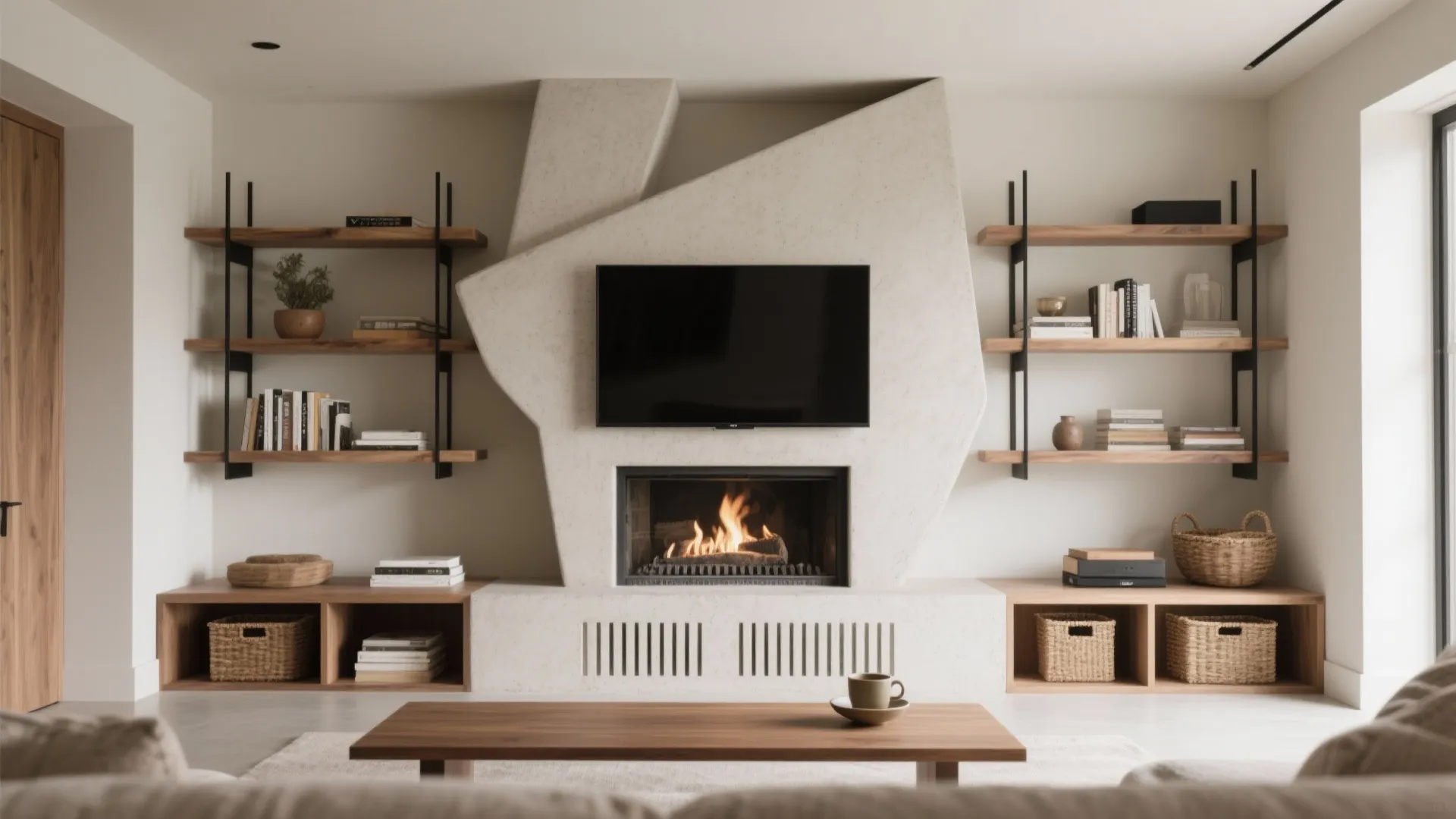 1. Frame the Fire with Built-Ins