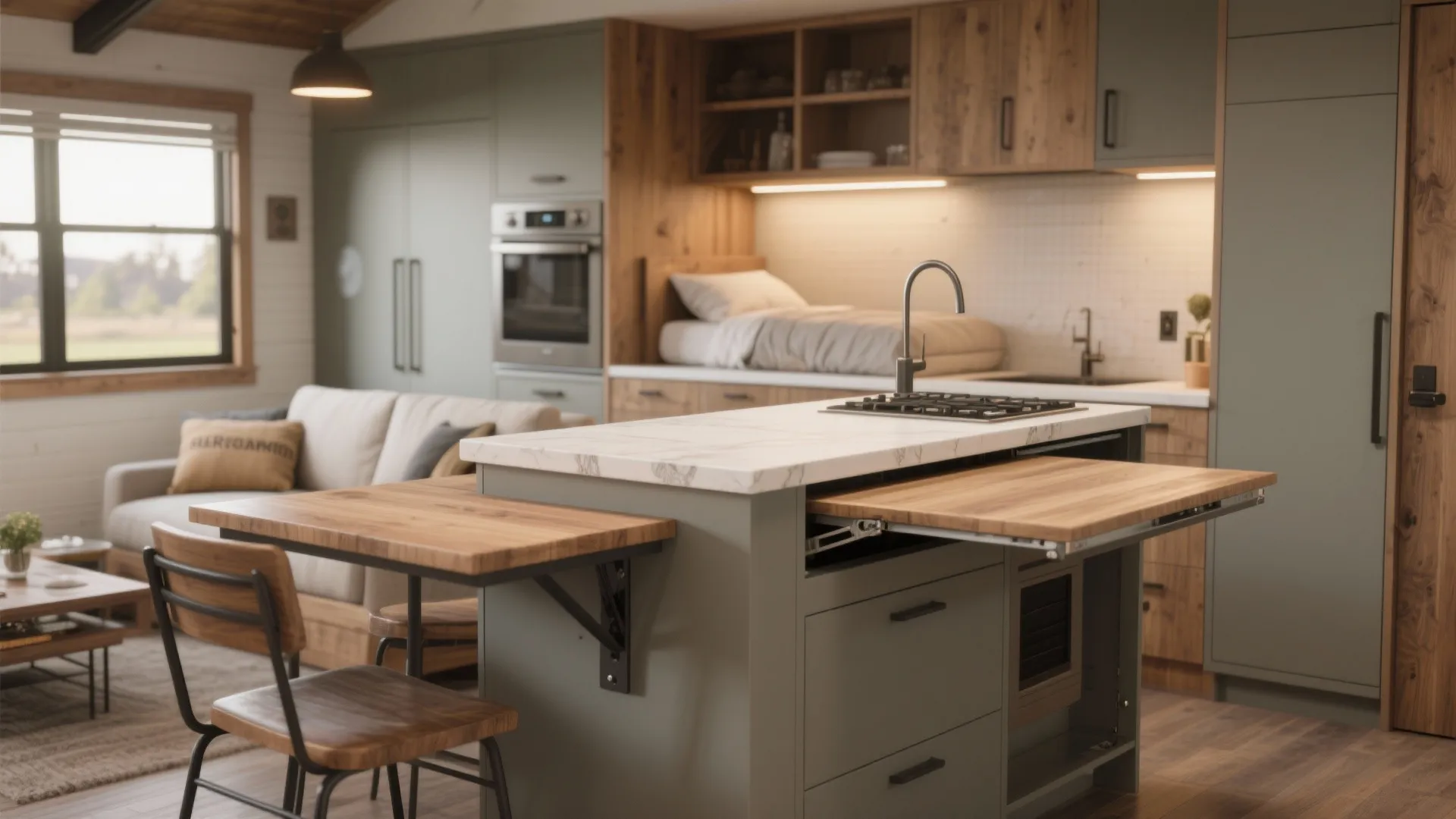 3. Multipurpose built-ins and foldaway furniture