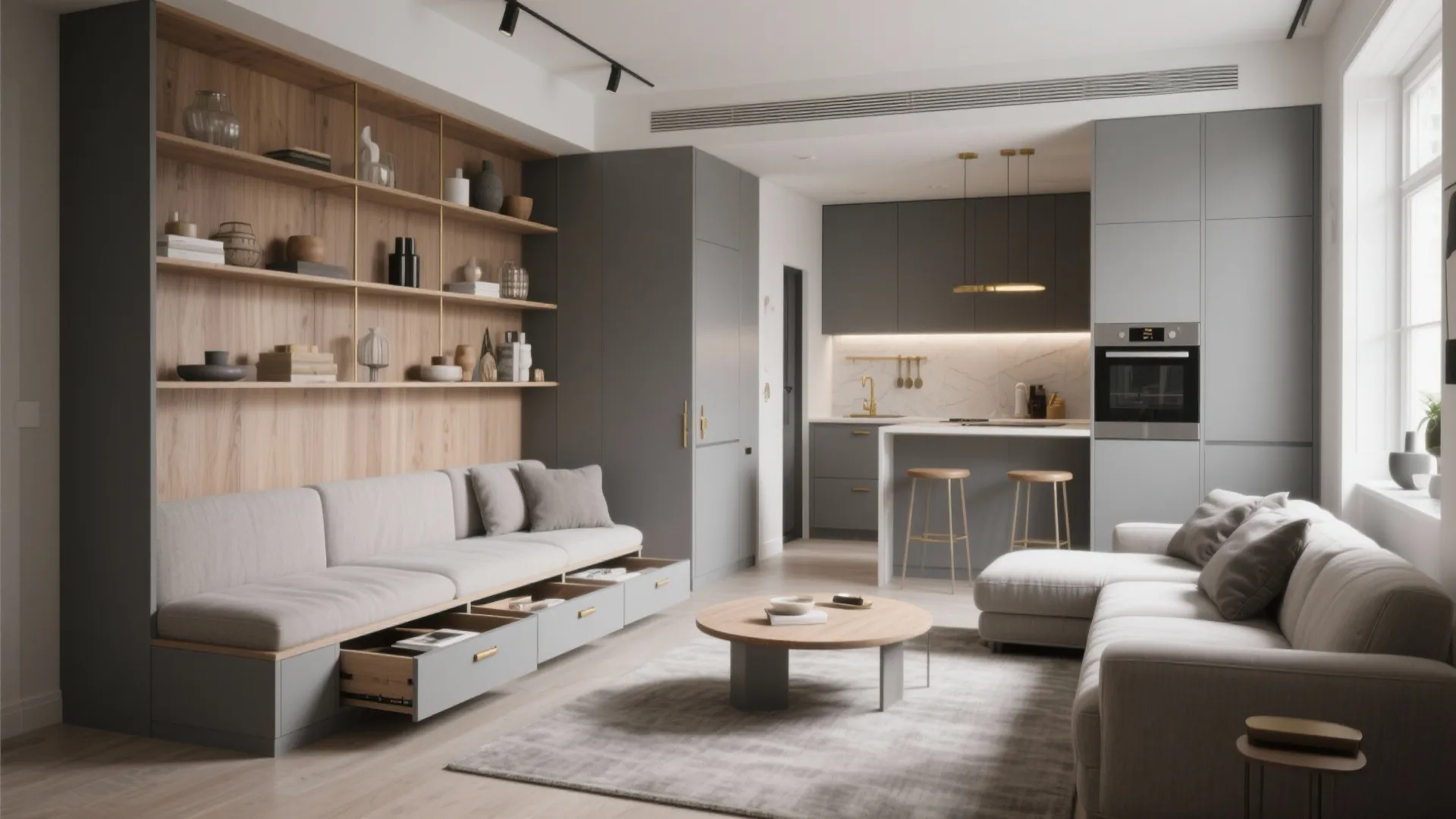 Multi-functional built-ins and concealed storage