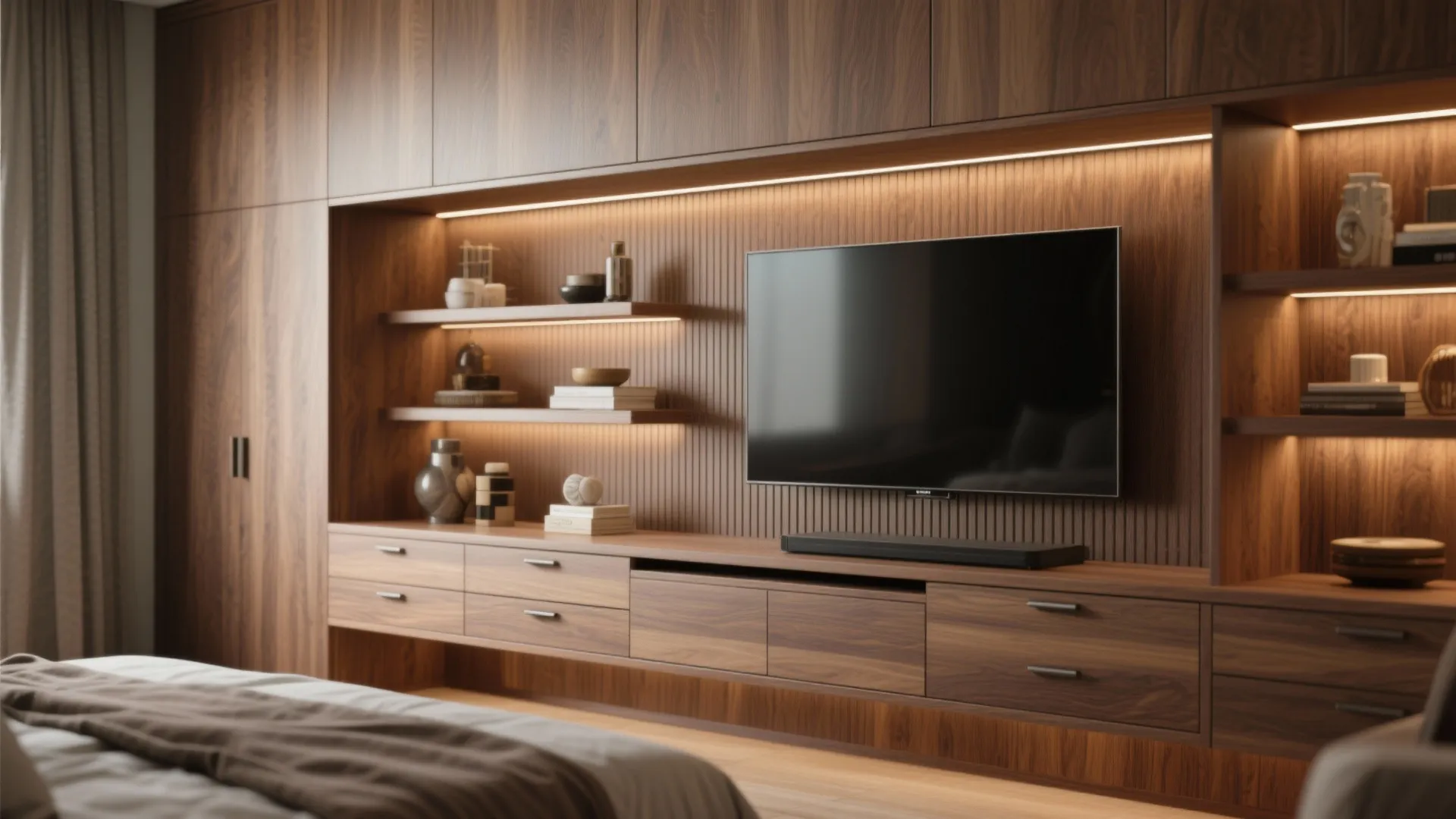 2. Turn walls into furniture with built-ins